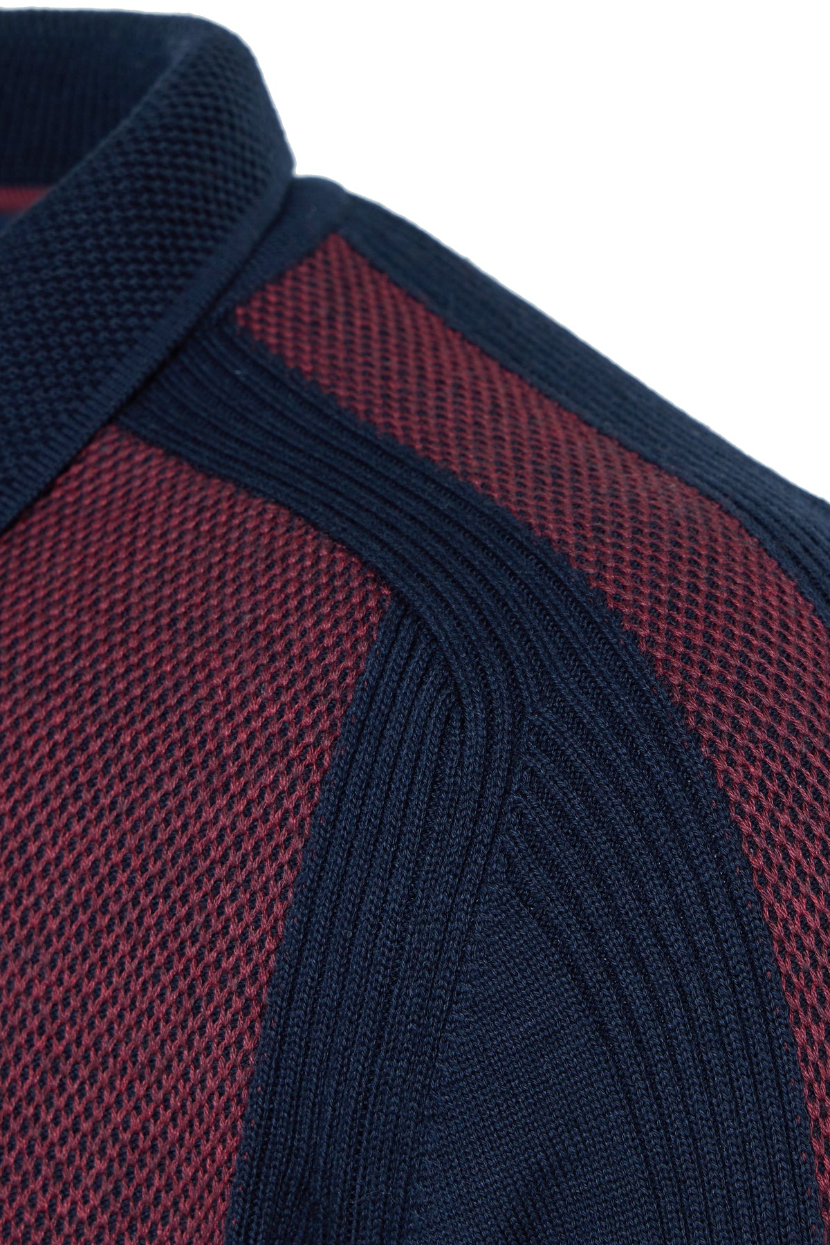 Bordeaux Diamond Weave Quarter Zip Sweater