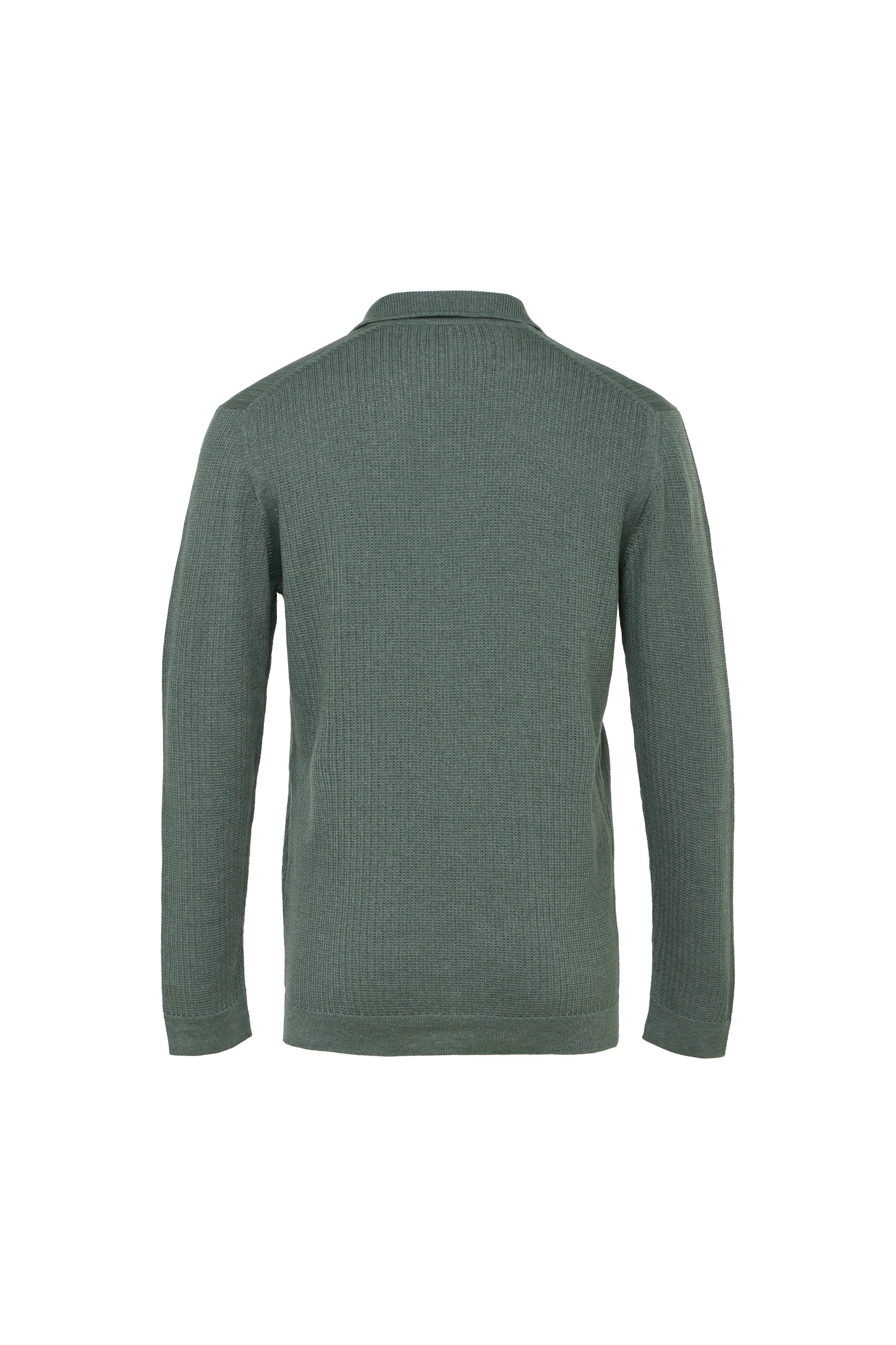 Green Eco-Blend Long Sleeve Polo
