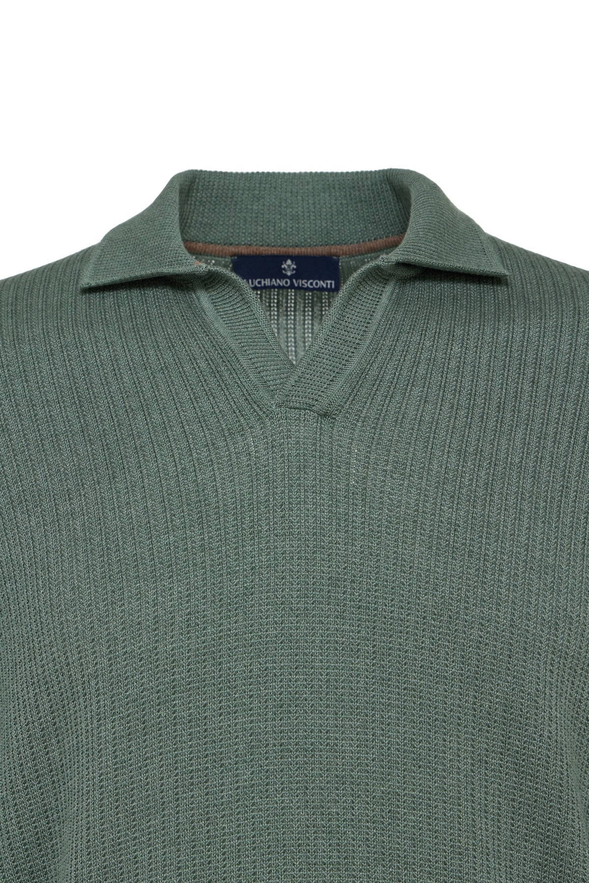Green Eco-Blend Long Sleeve Polo