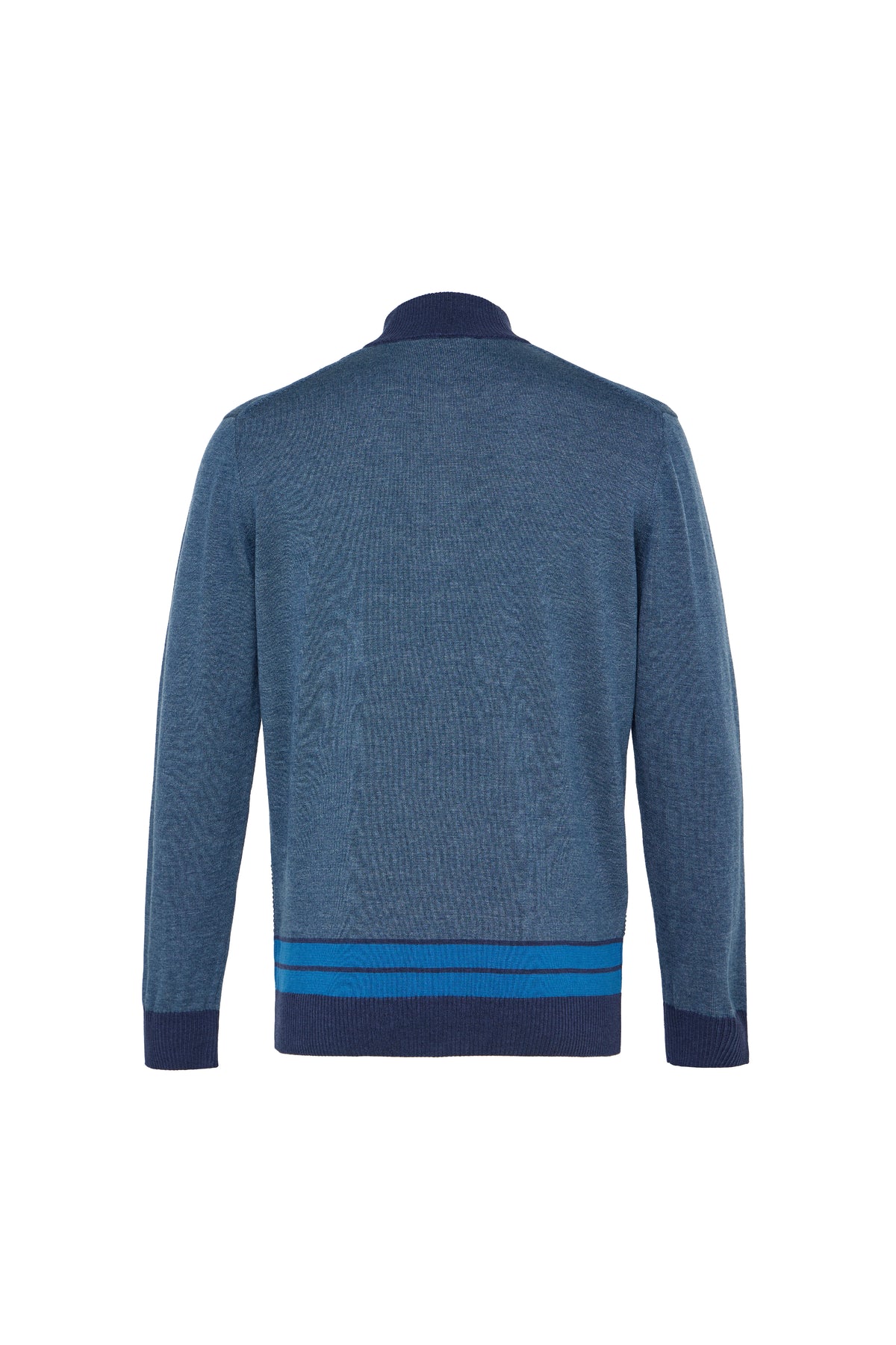 Indigo Quarter Zip Chevron Sweater