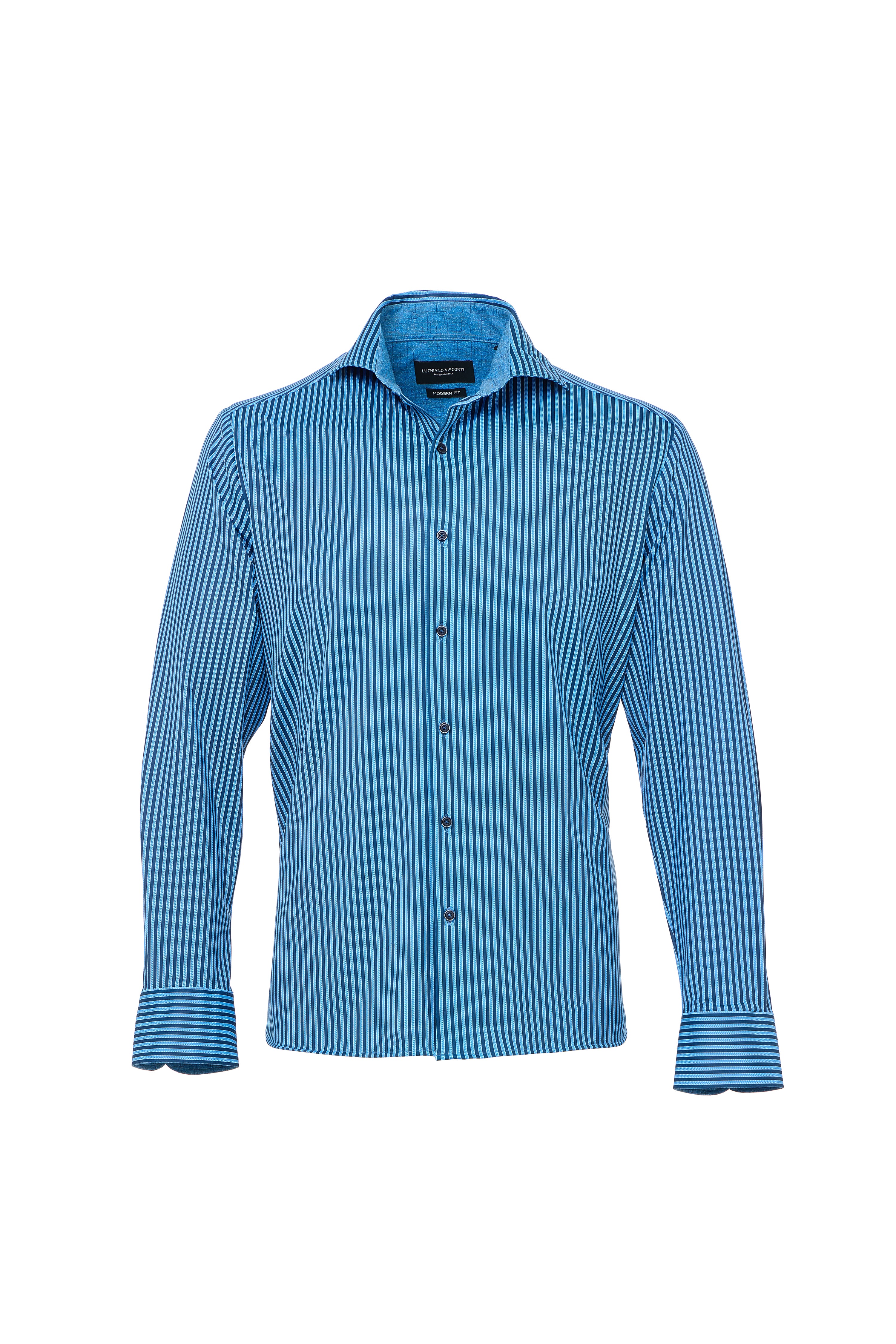 Navy & Blue Herringbone Stripe Reversible Performance Shirt