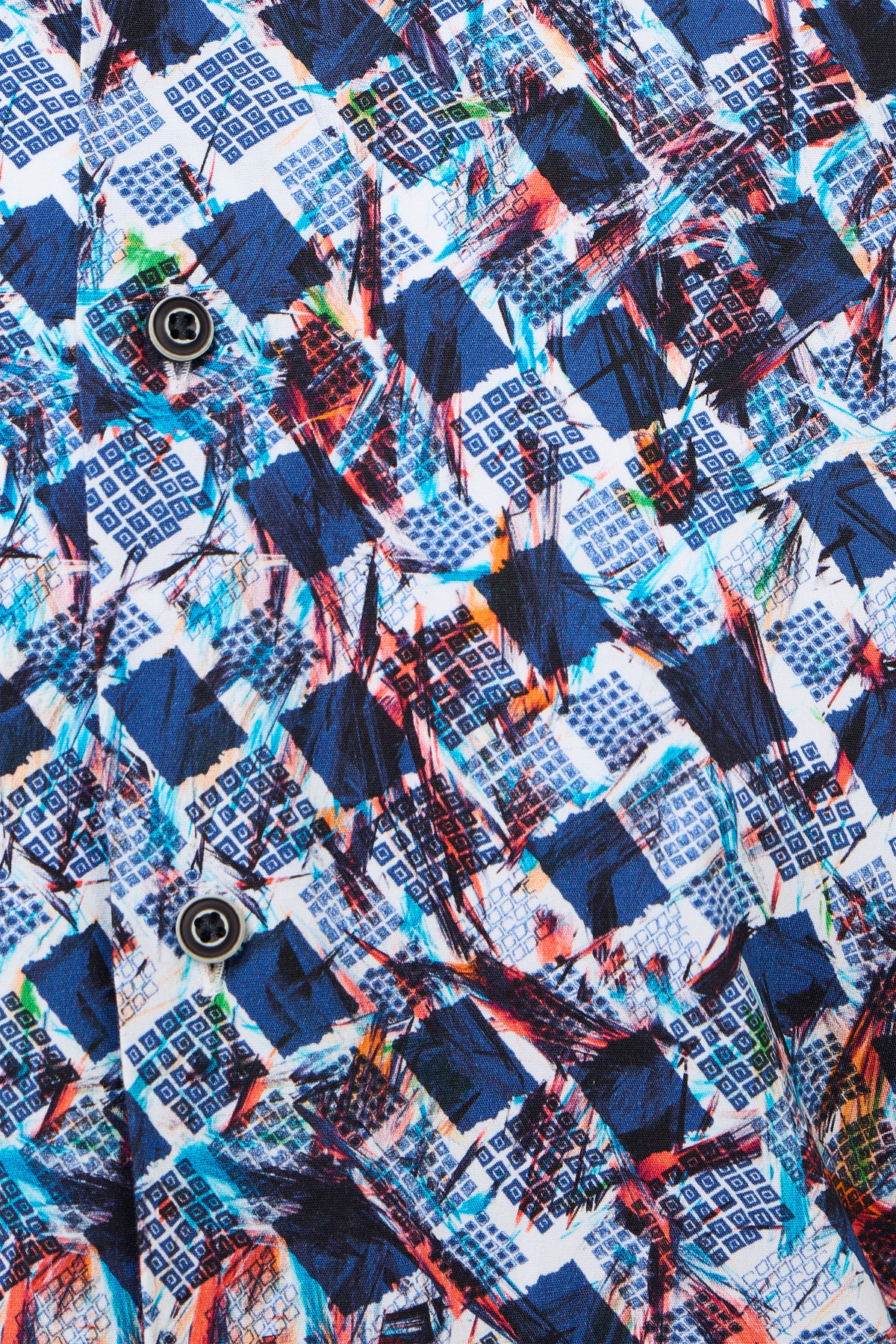 Turquoise Geo Print Reversible Performance Shirt