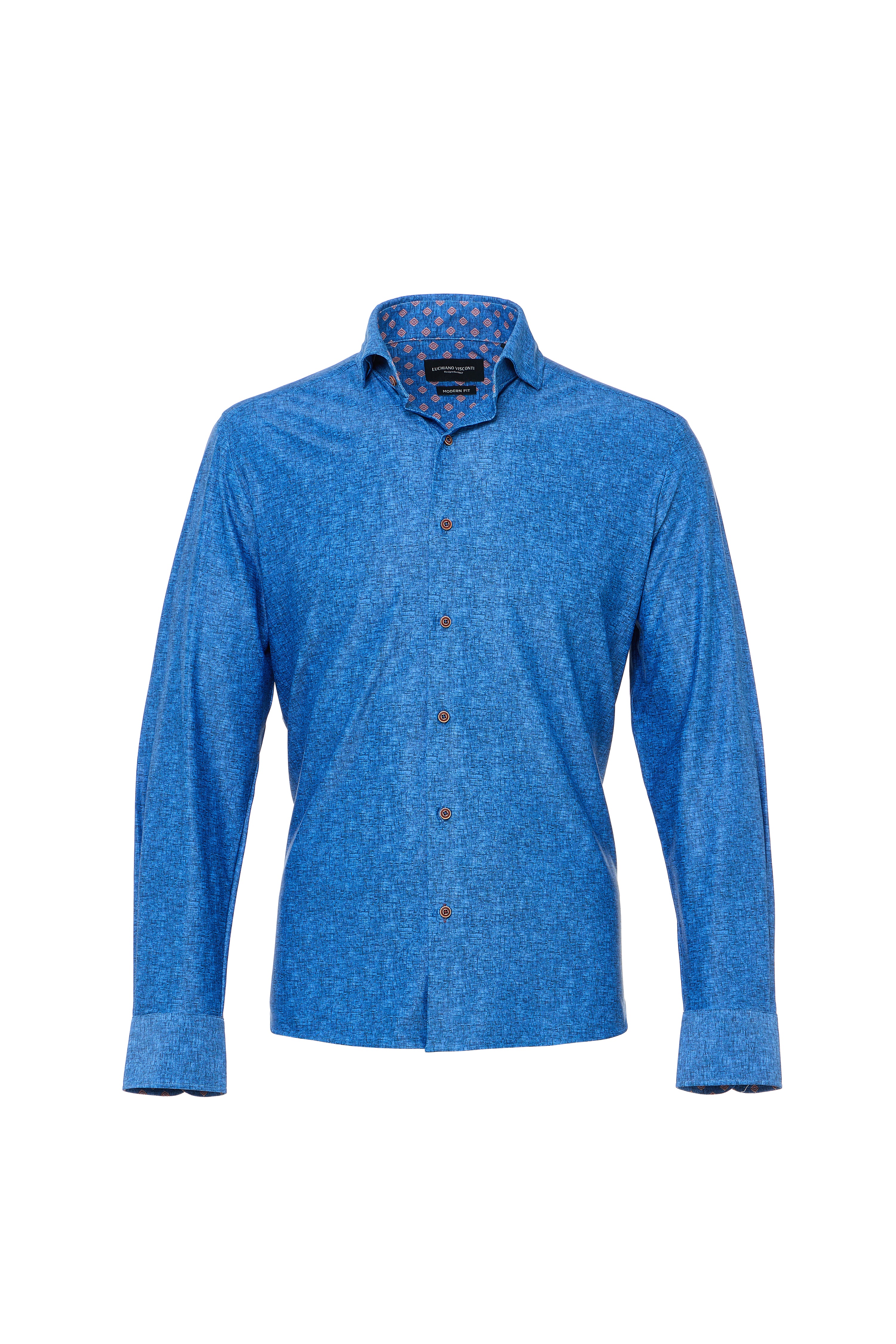 French Blue Reversible Geo Diamond Print Shirt