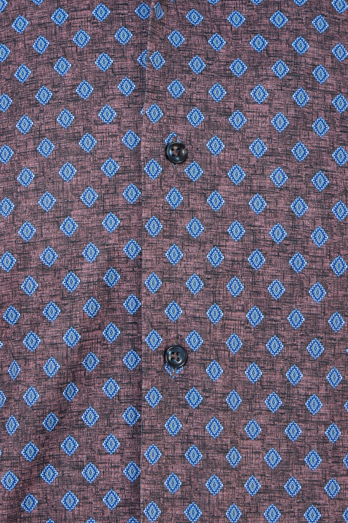 Blue & Brown Diamond Geo Button Down Shirt