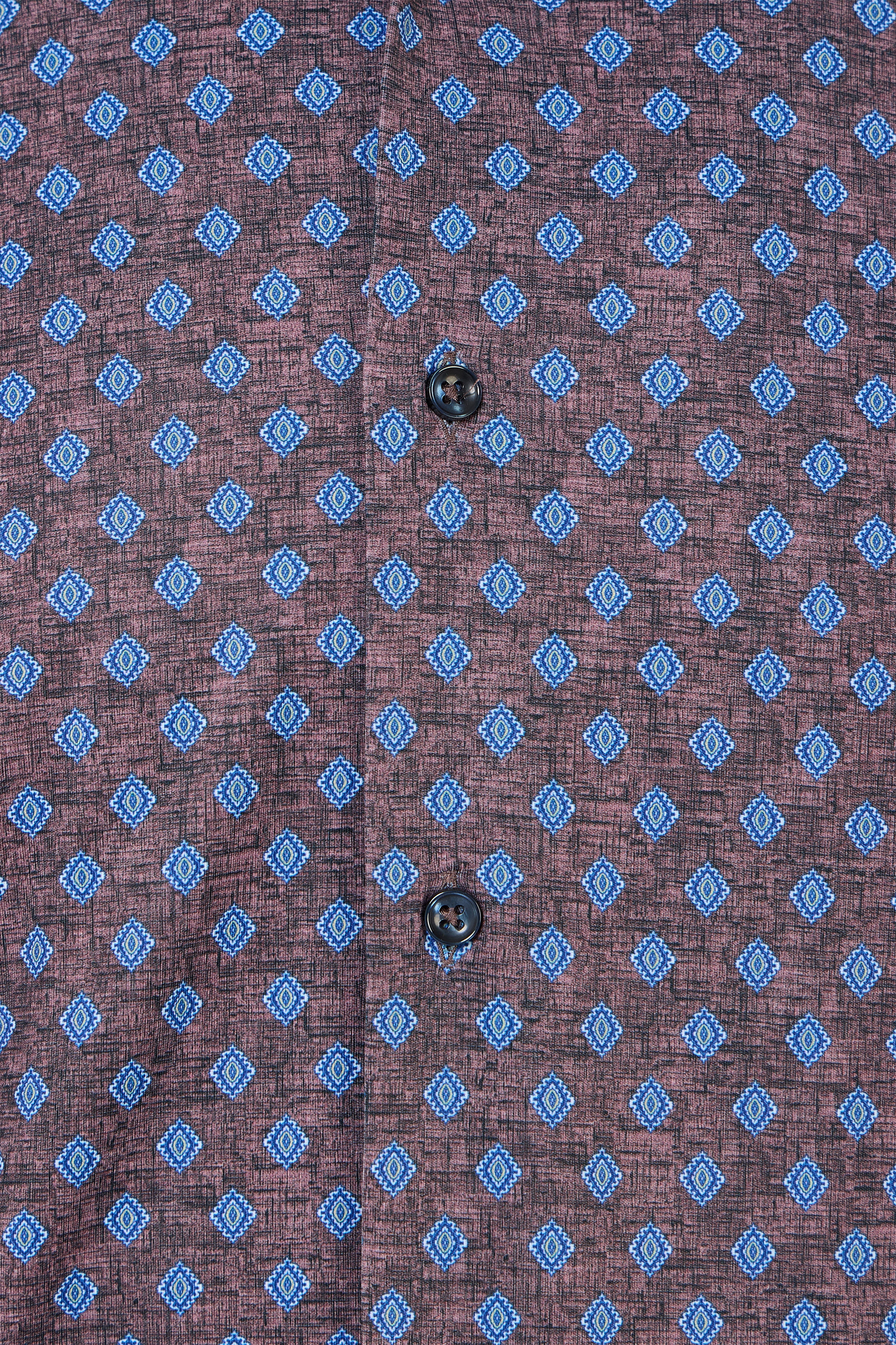 Blue & Brown Diamond Geo Button Down Shirt
