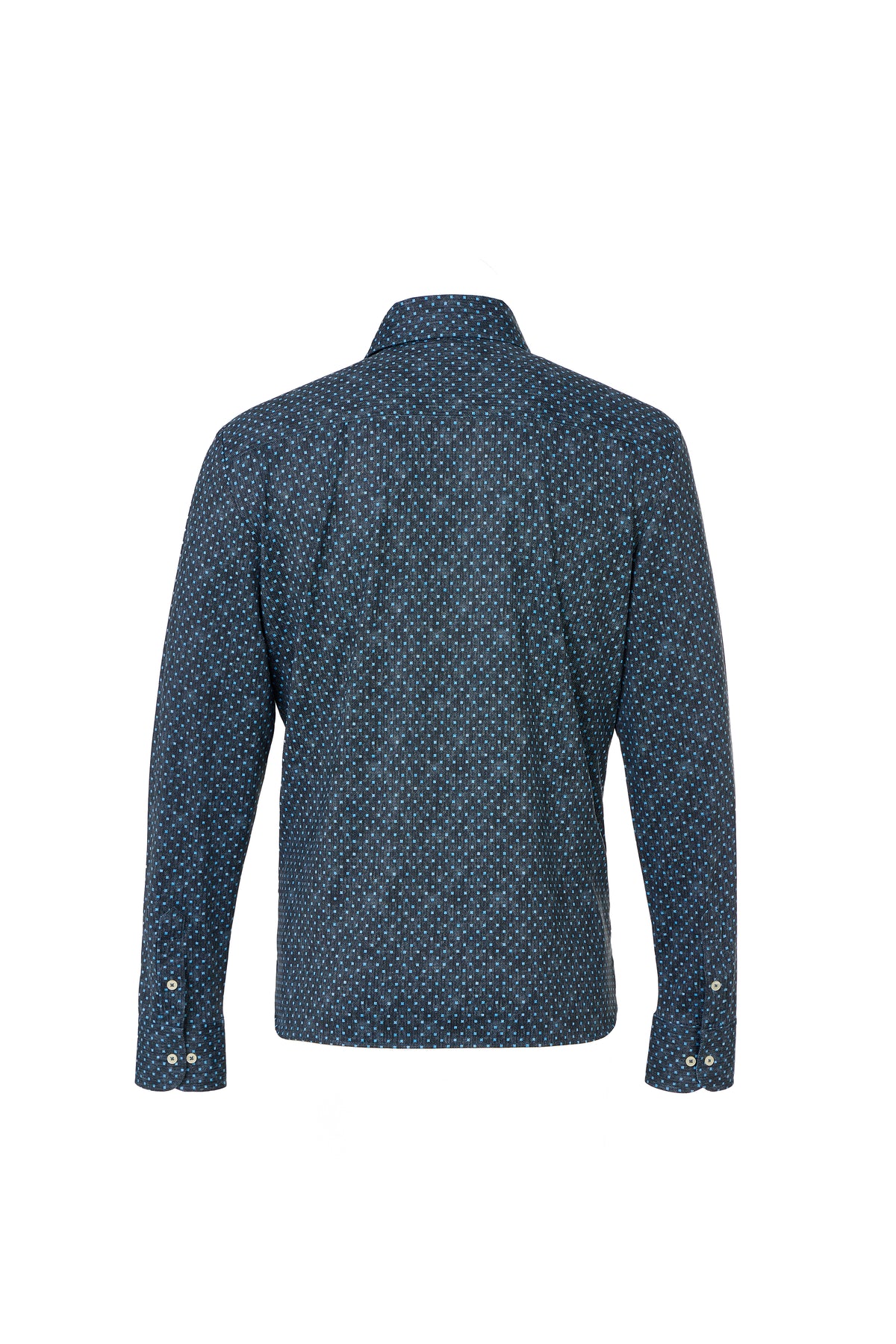 Black & Blue Herringbone Geo Dot Button Down Shirt