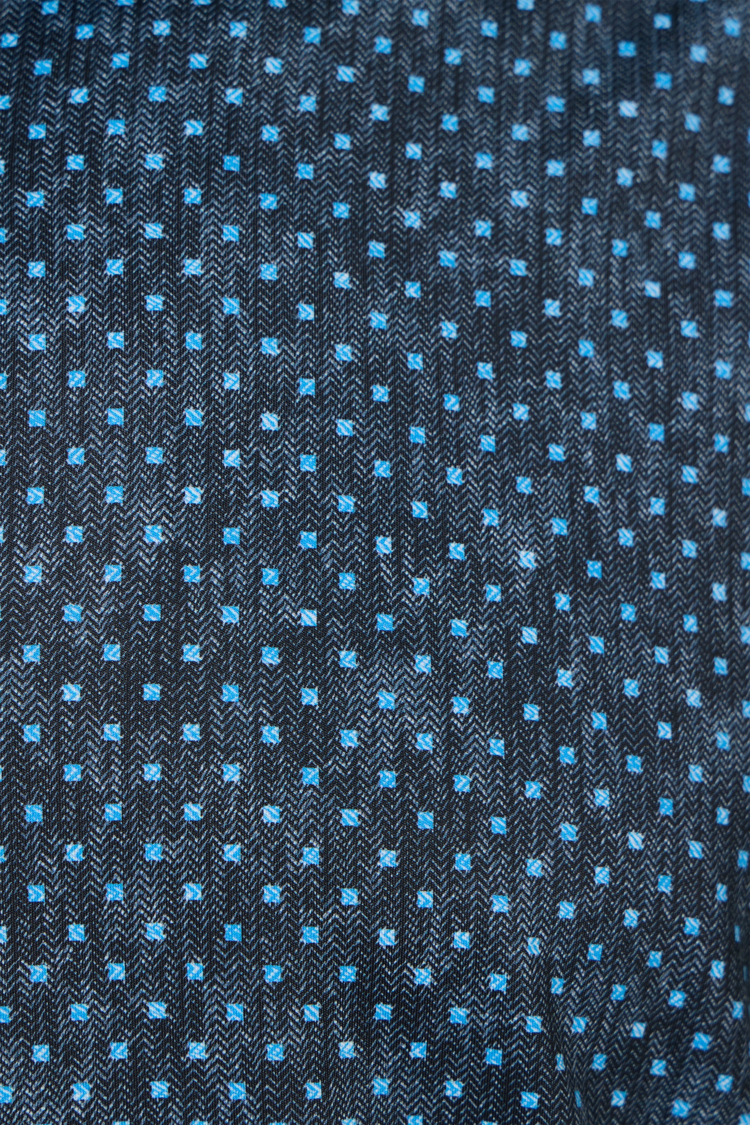 Black & Blue Herringbone Geo Dot Button Down Shirt