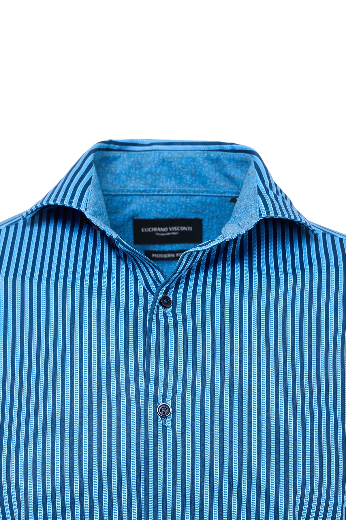 Navy & Blue Herringbone Stripe Reversible Performance Shirt