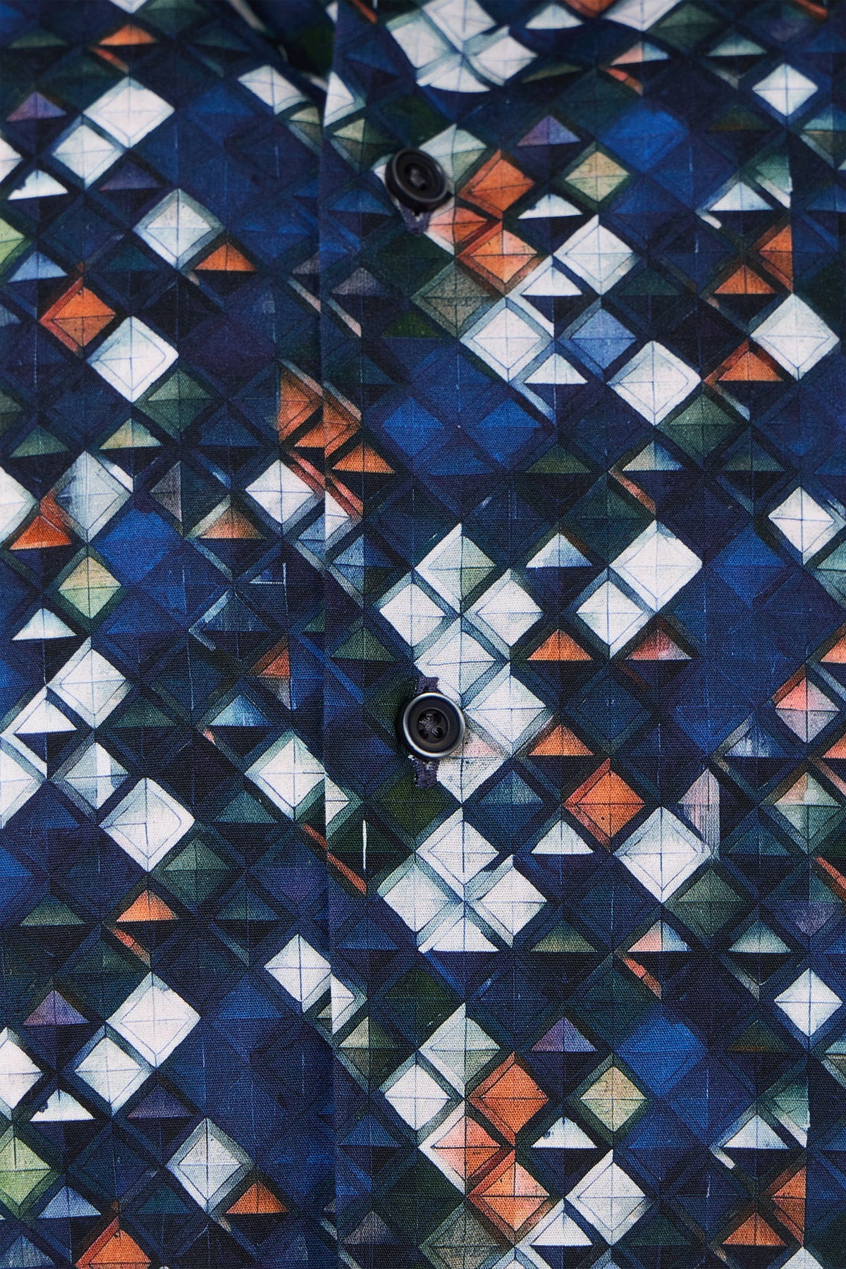 Multi Diamond Geo Print Button Down Shirt