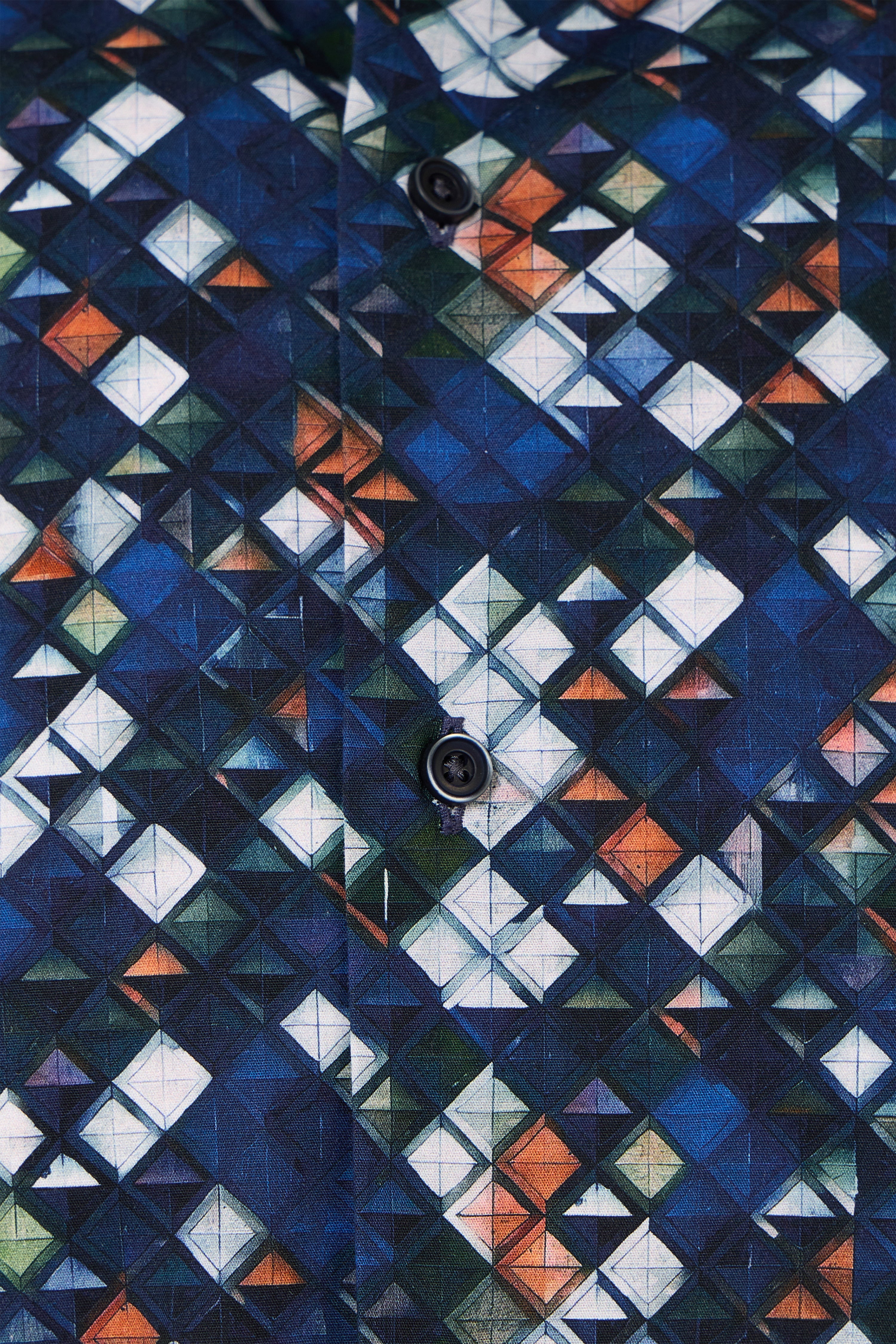 Multi Diamond Geo Print Button Down Shirt
