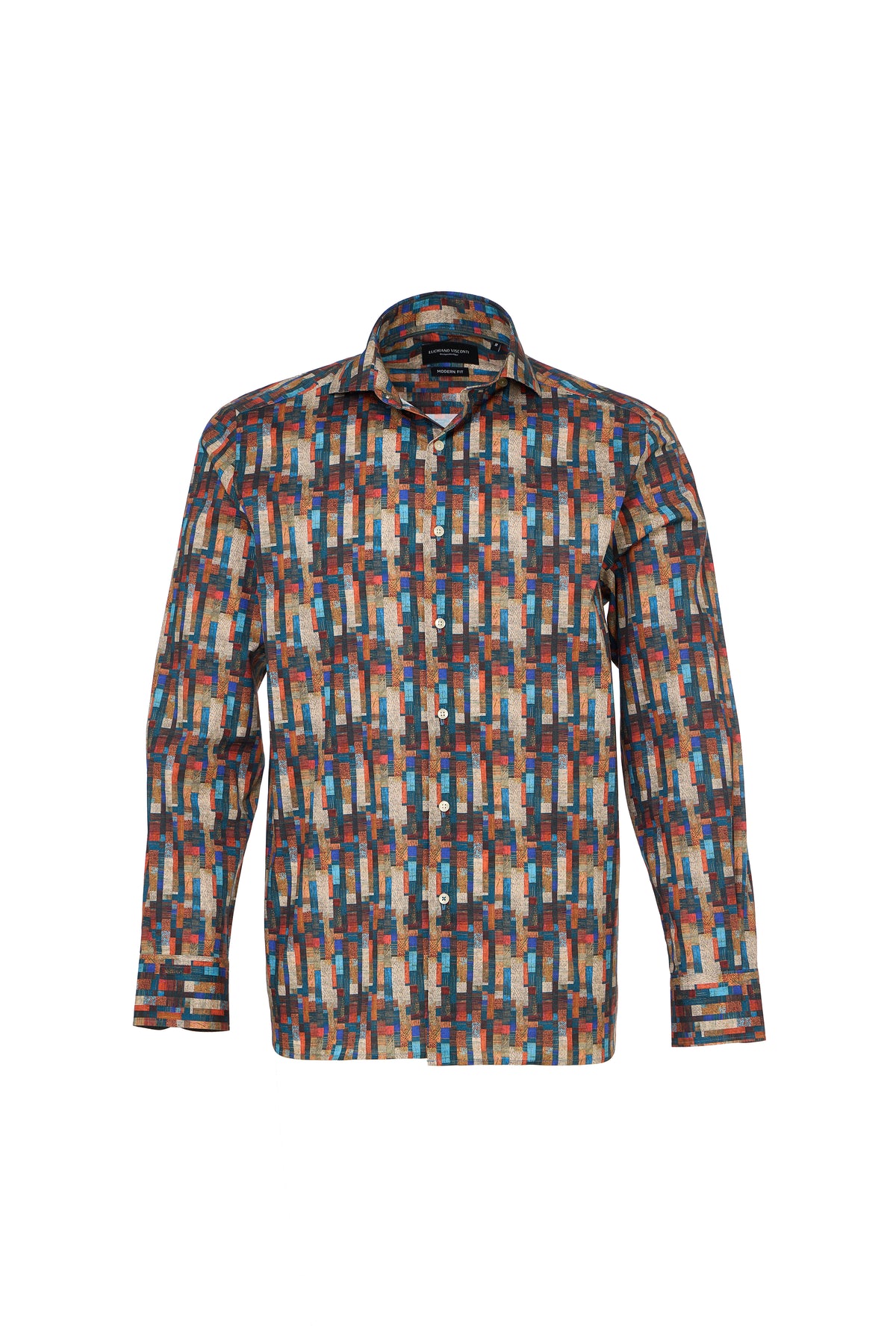 Multi Shape Geo Abstract Button Down Shirt