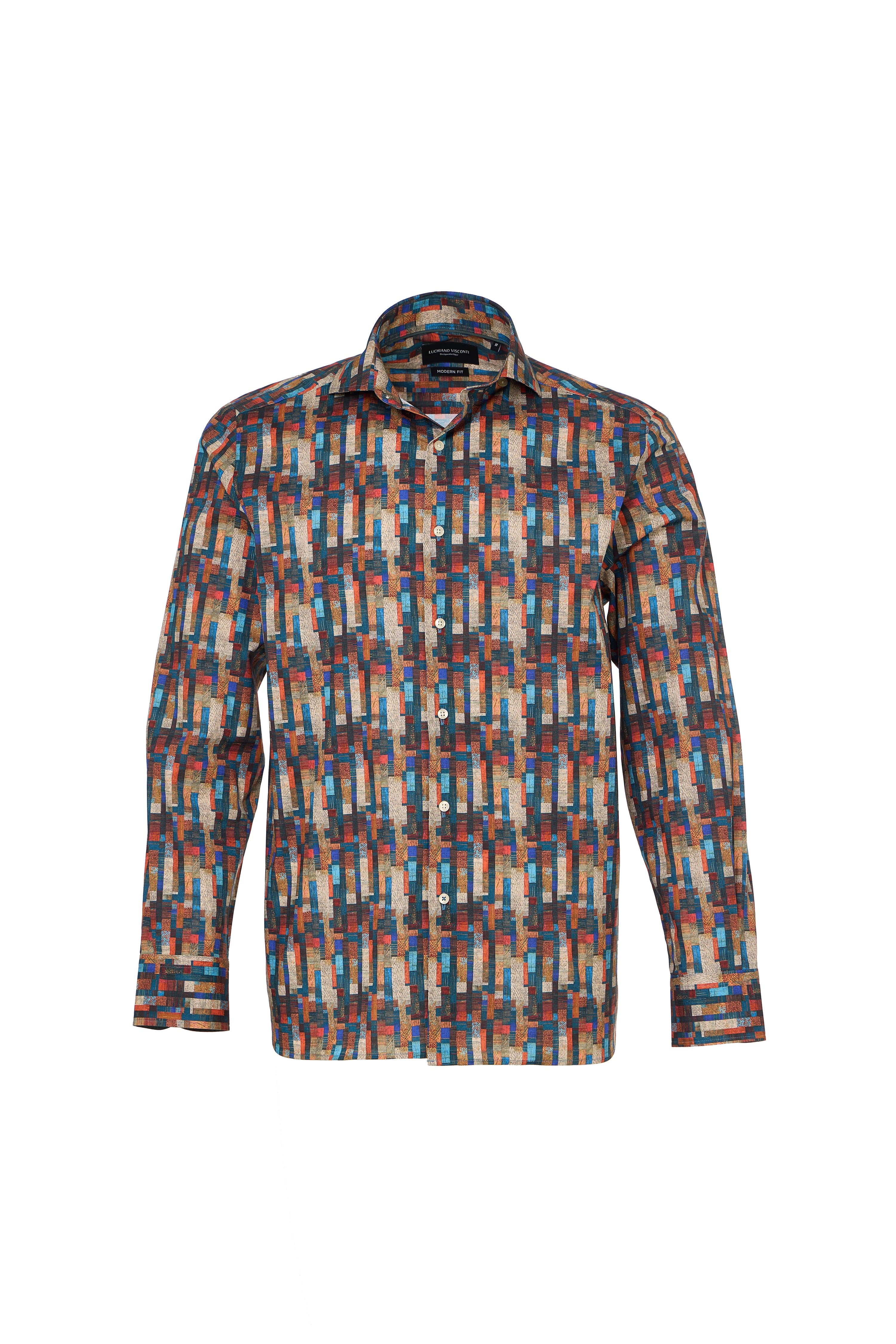 Multi Shape Geo Abstract Button Down Shirt