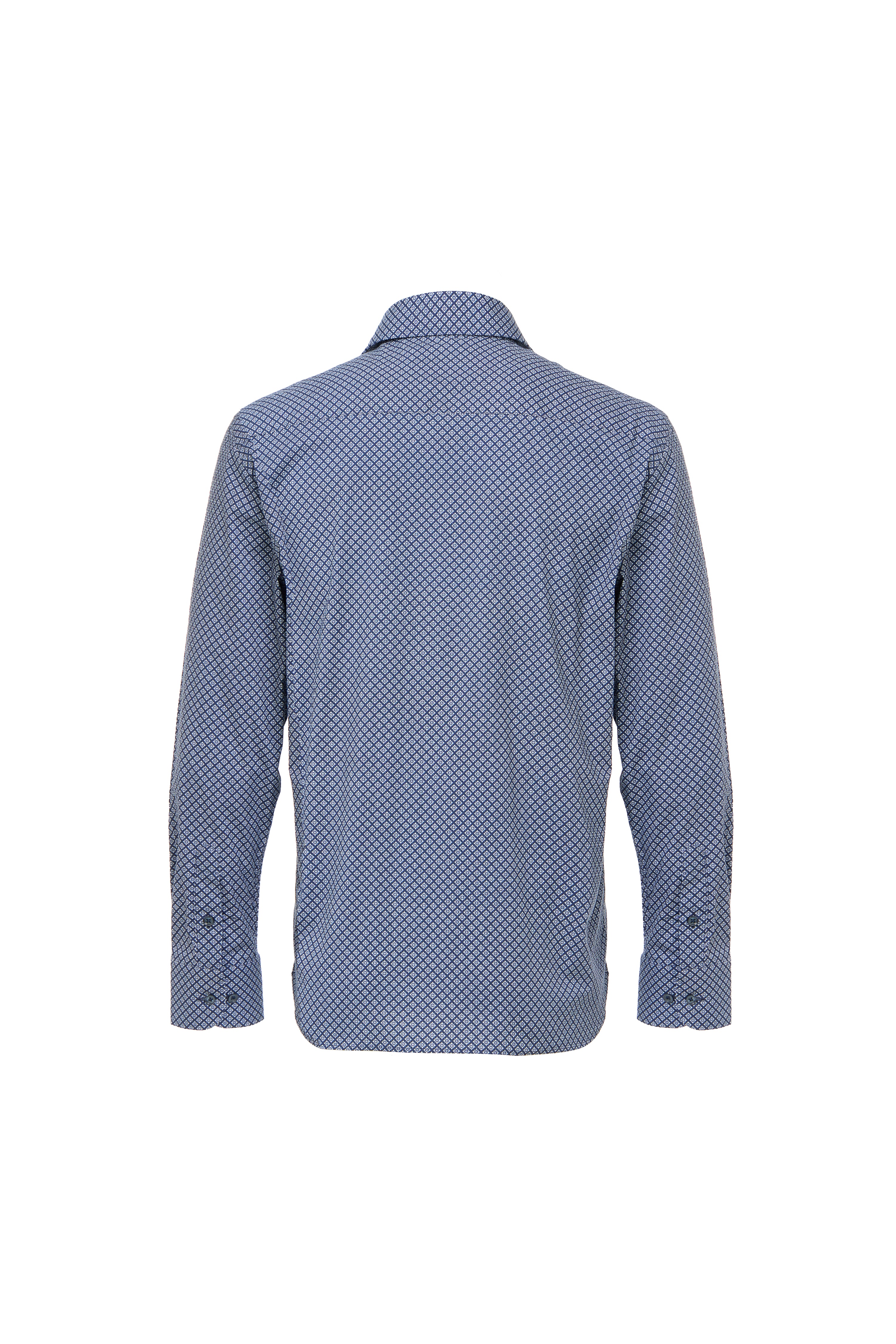 Navy & Blue Geo Diamond Button Down Shirt