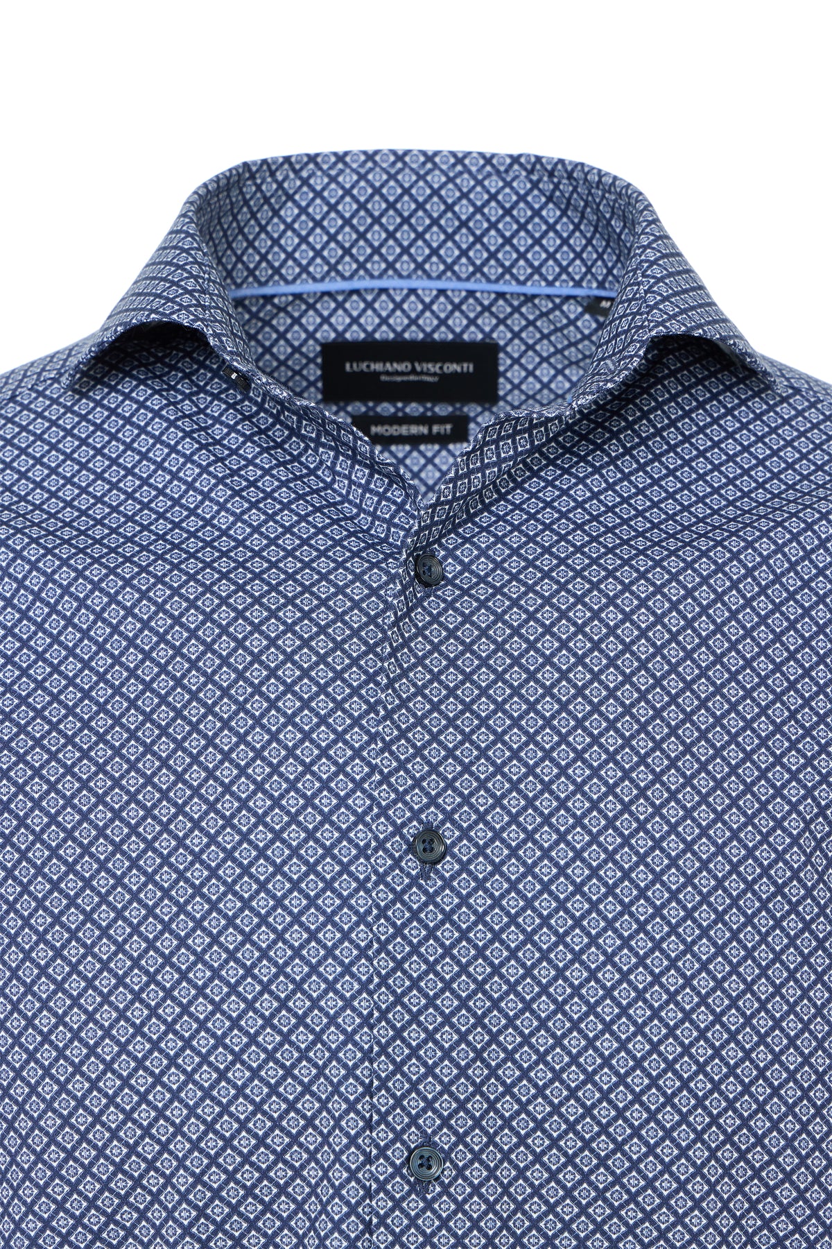 Navy & Blue Geo Diamond Button Down Shirt