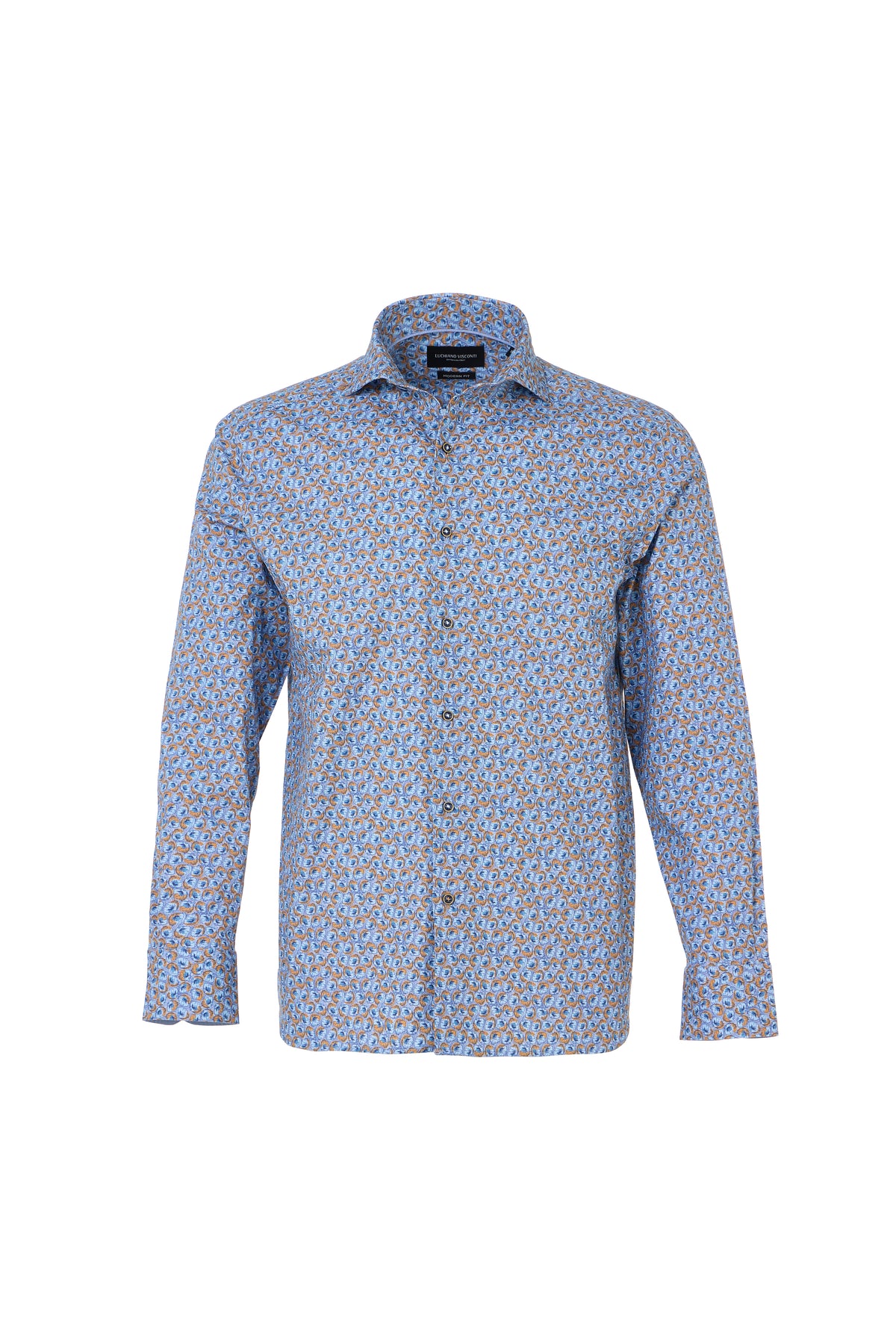 Melange Blue & Rust Floral Button Down Shirt