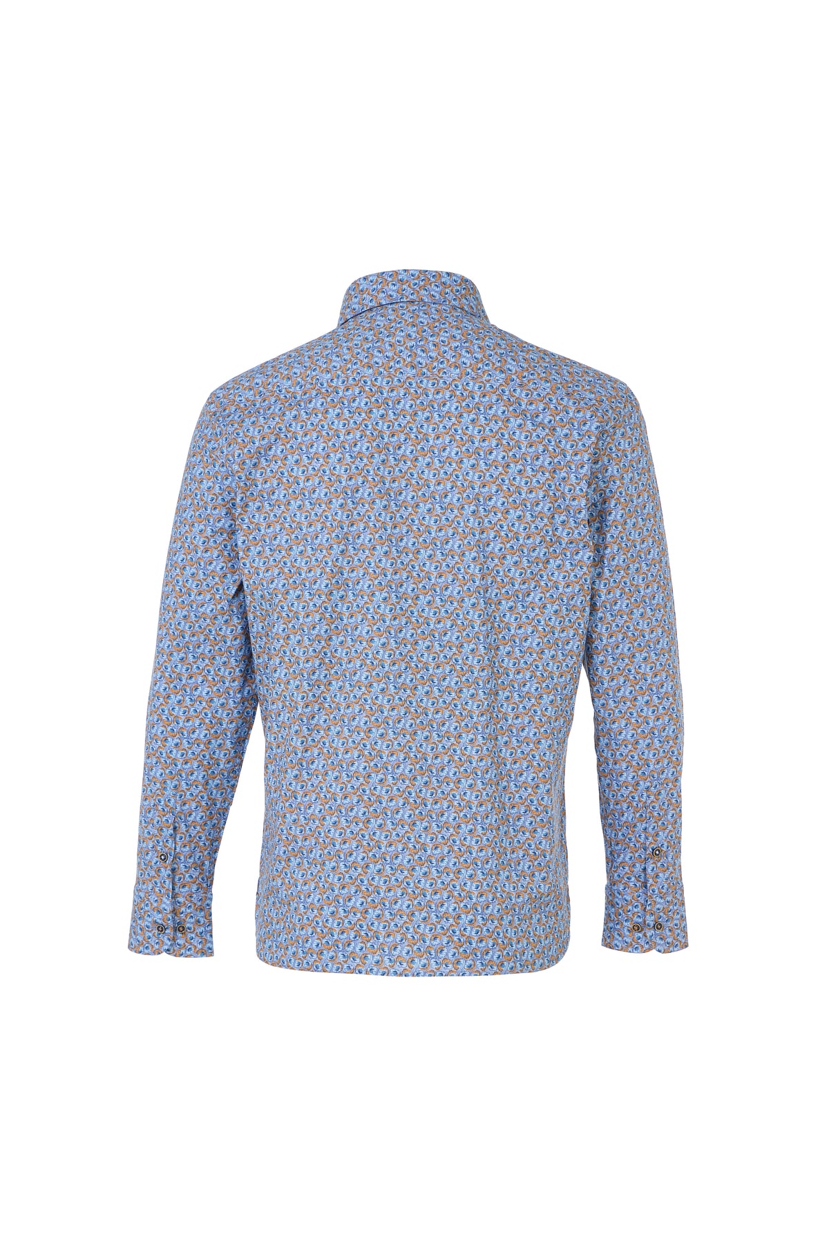 Melange Blue & Rust Floral Button Down Shirt