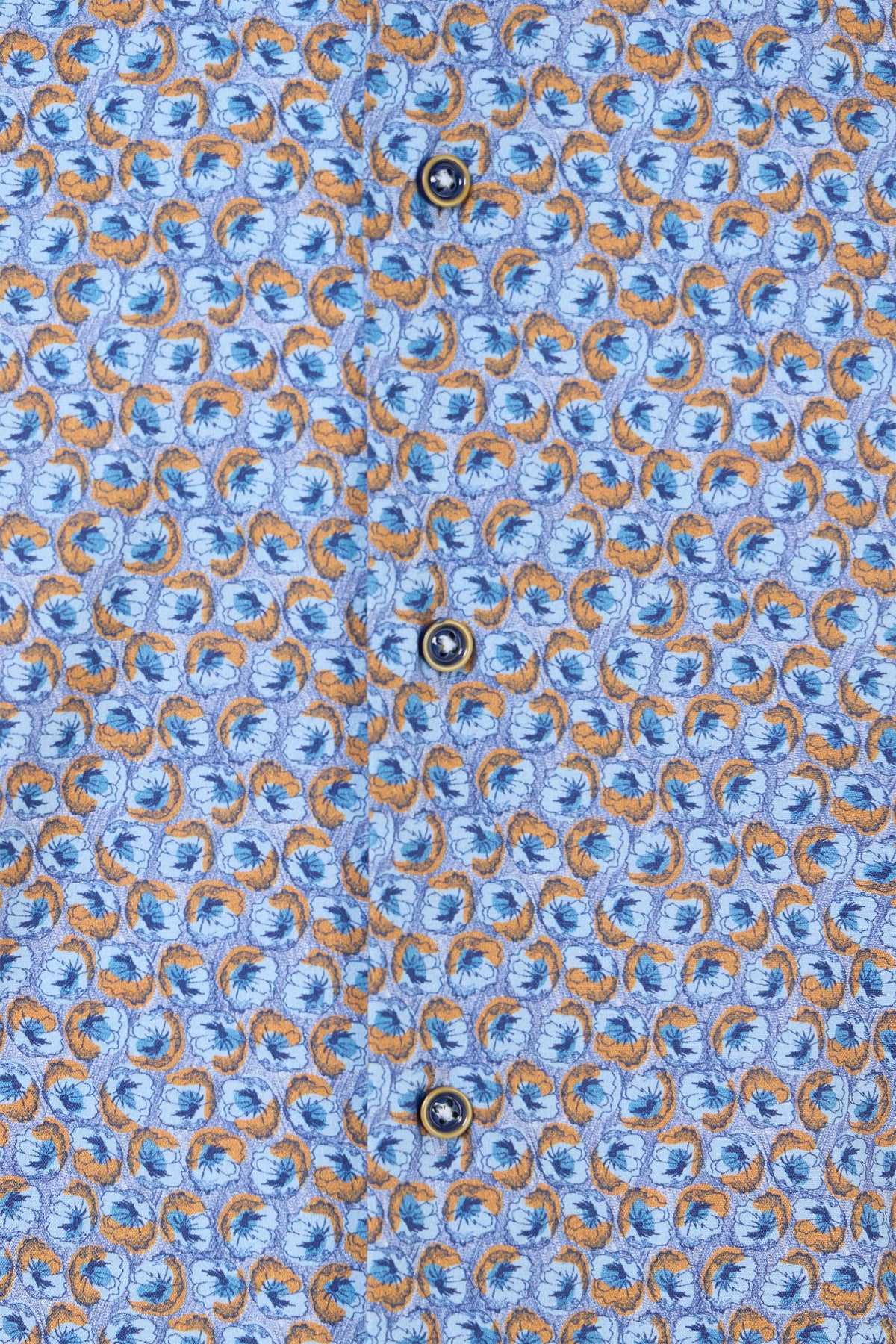 Melange Blue & Rust Floral Button Down Shirt