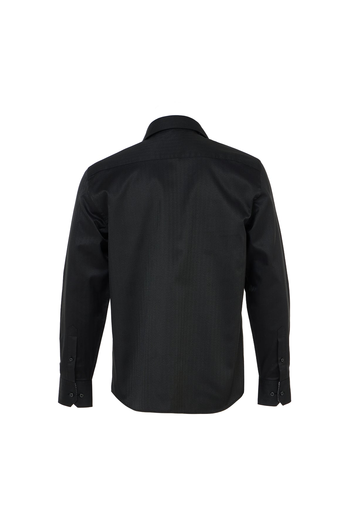 Black Herringbone Dress Shirt