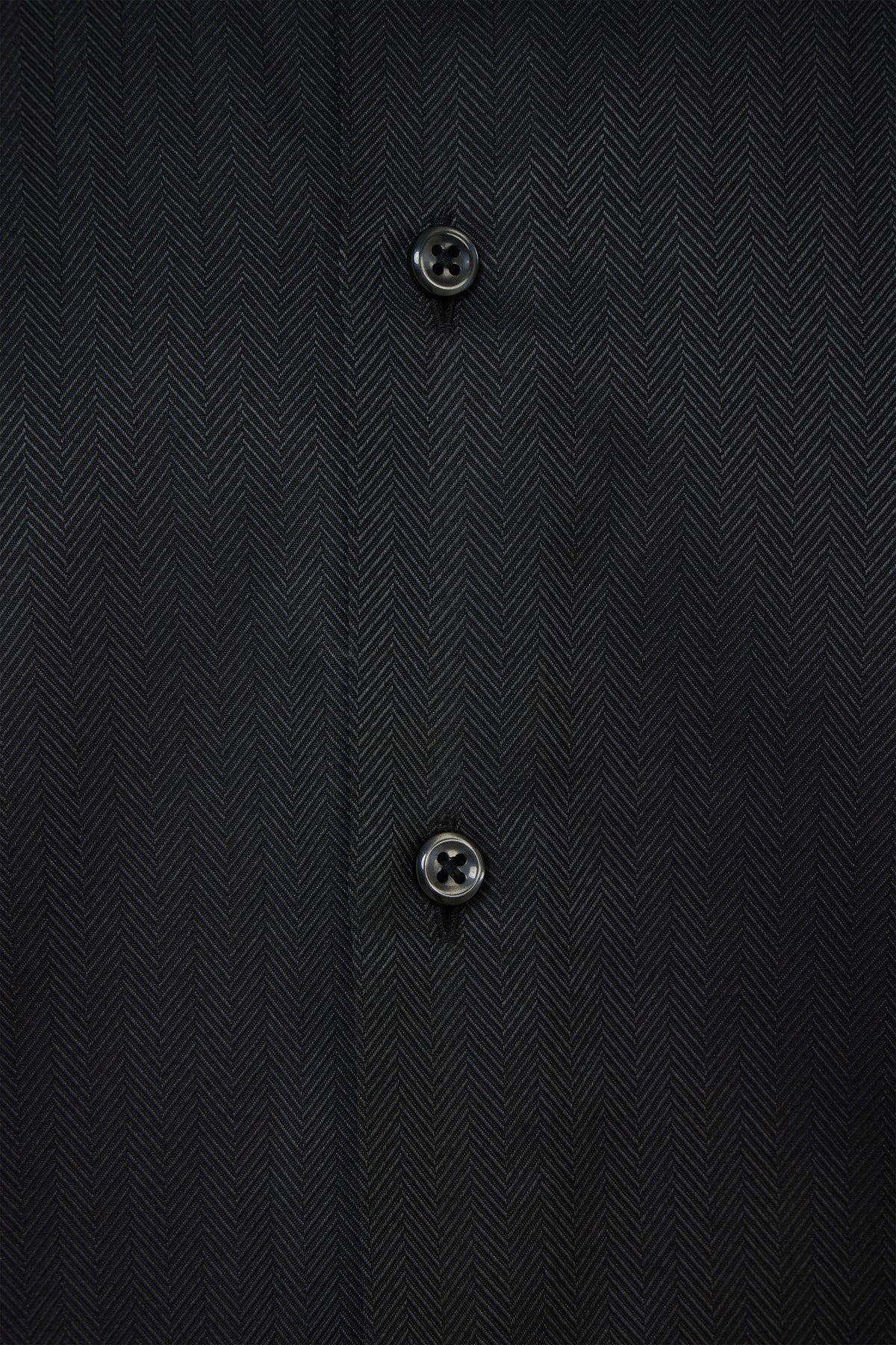 Black Herringbone Dress Shirt