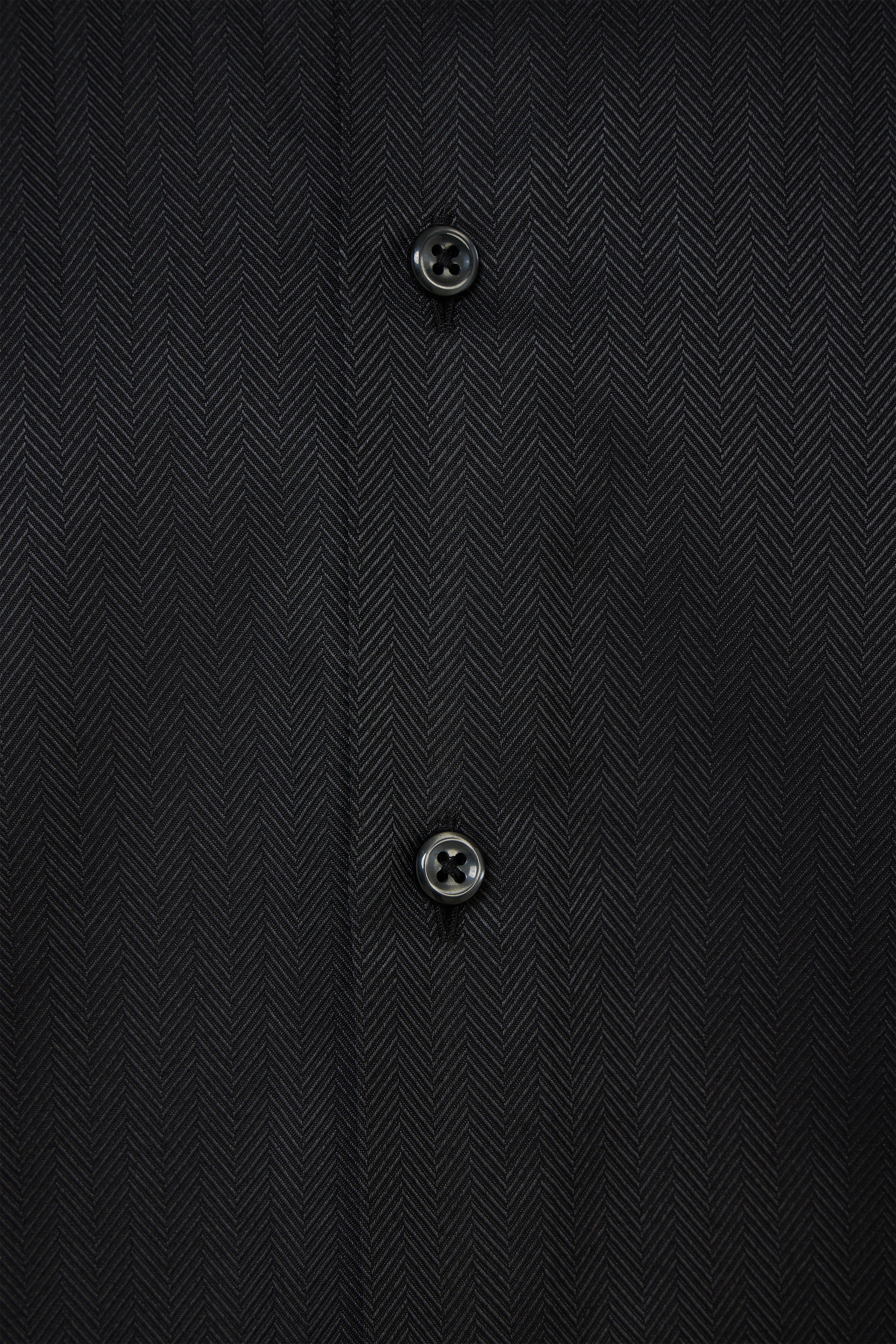Black Herringbone Dress Shirt