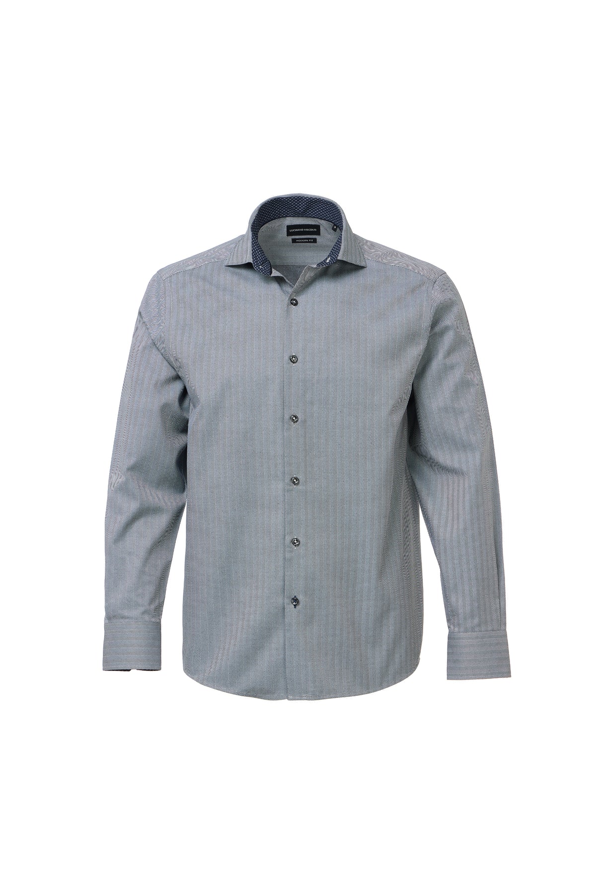 Charcoal Herringbone Dress Shirt