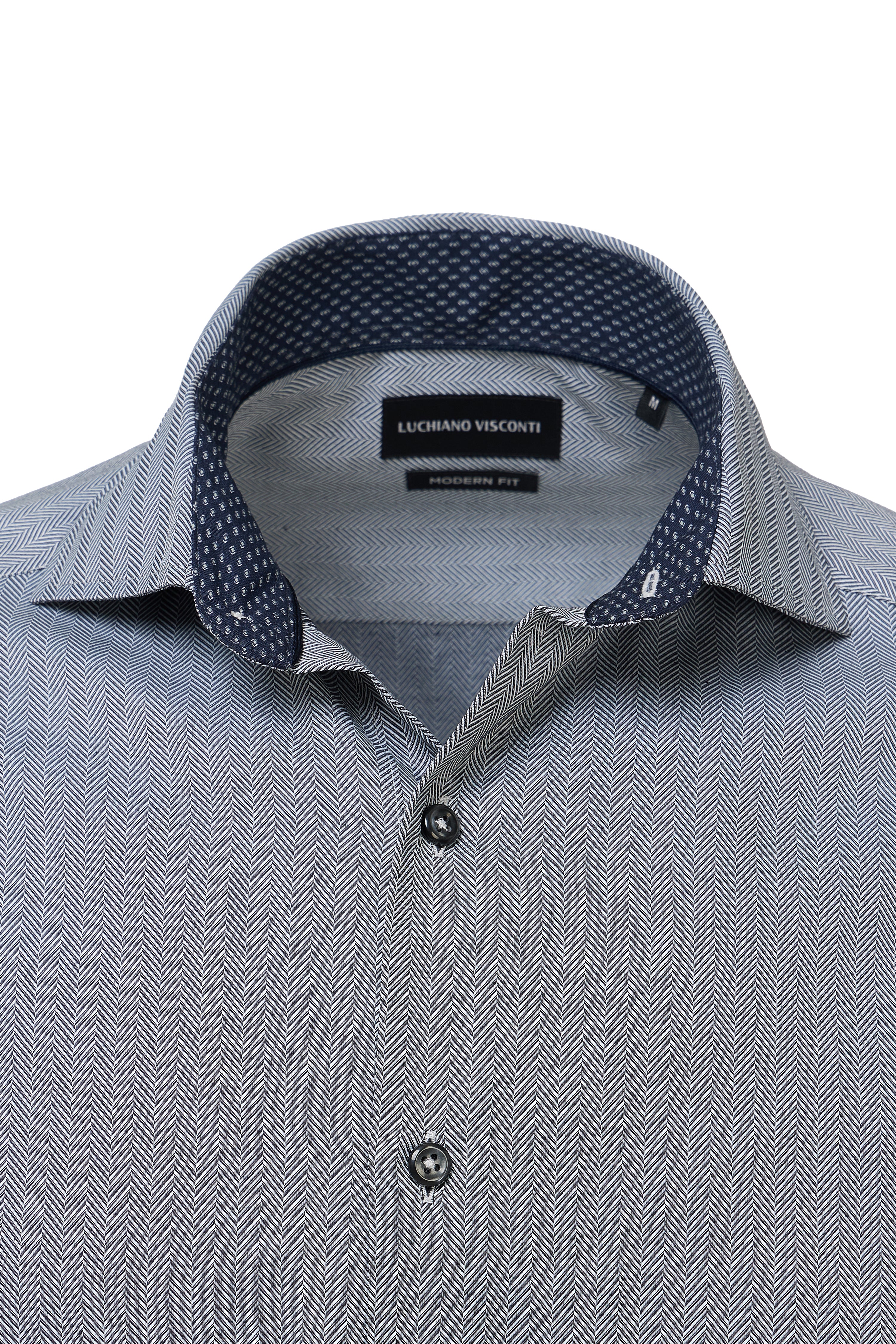 Charcoal Herringbone Dress Shirt