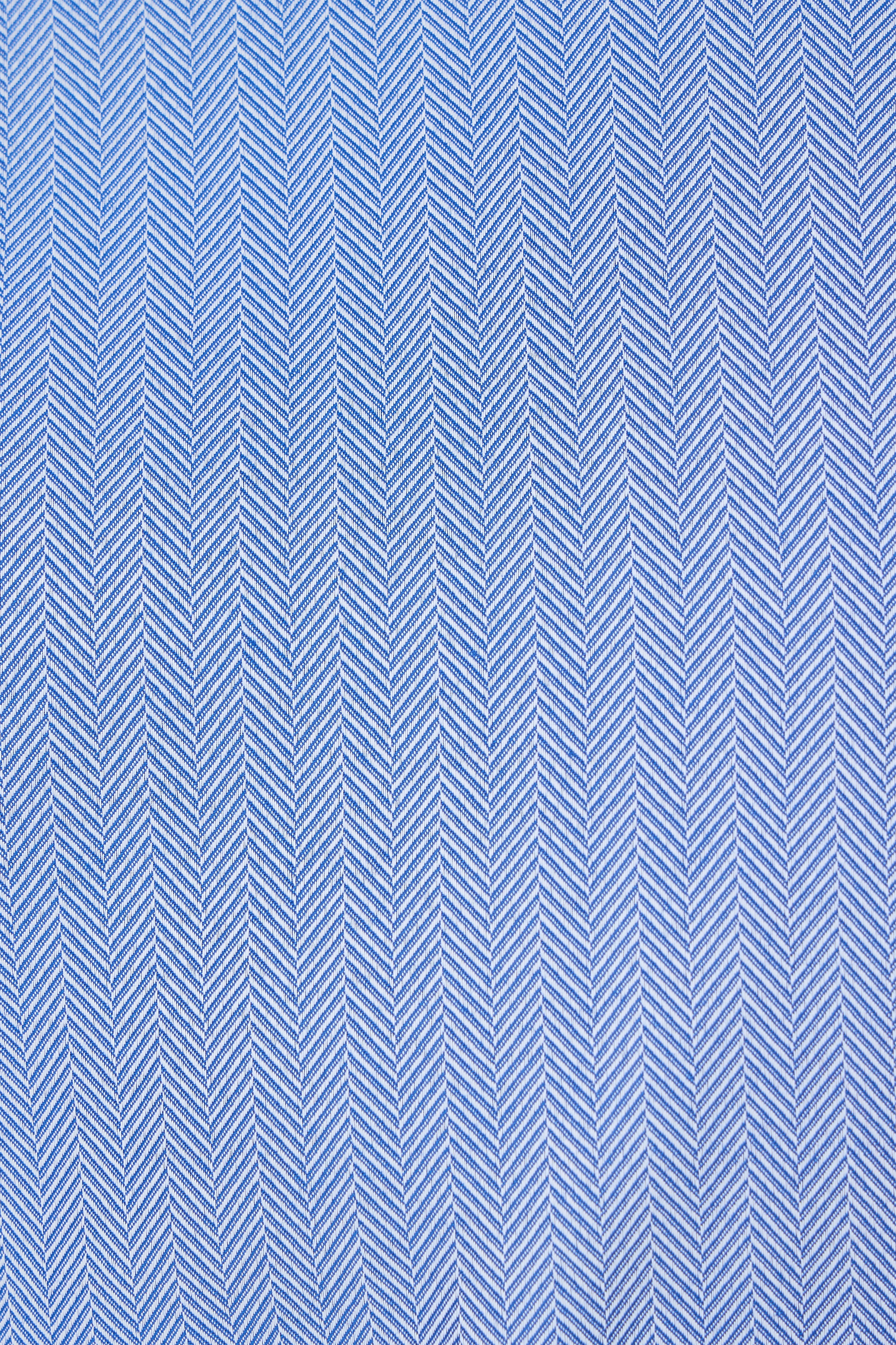 Blue Herringbone Dress Shirt