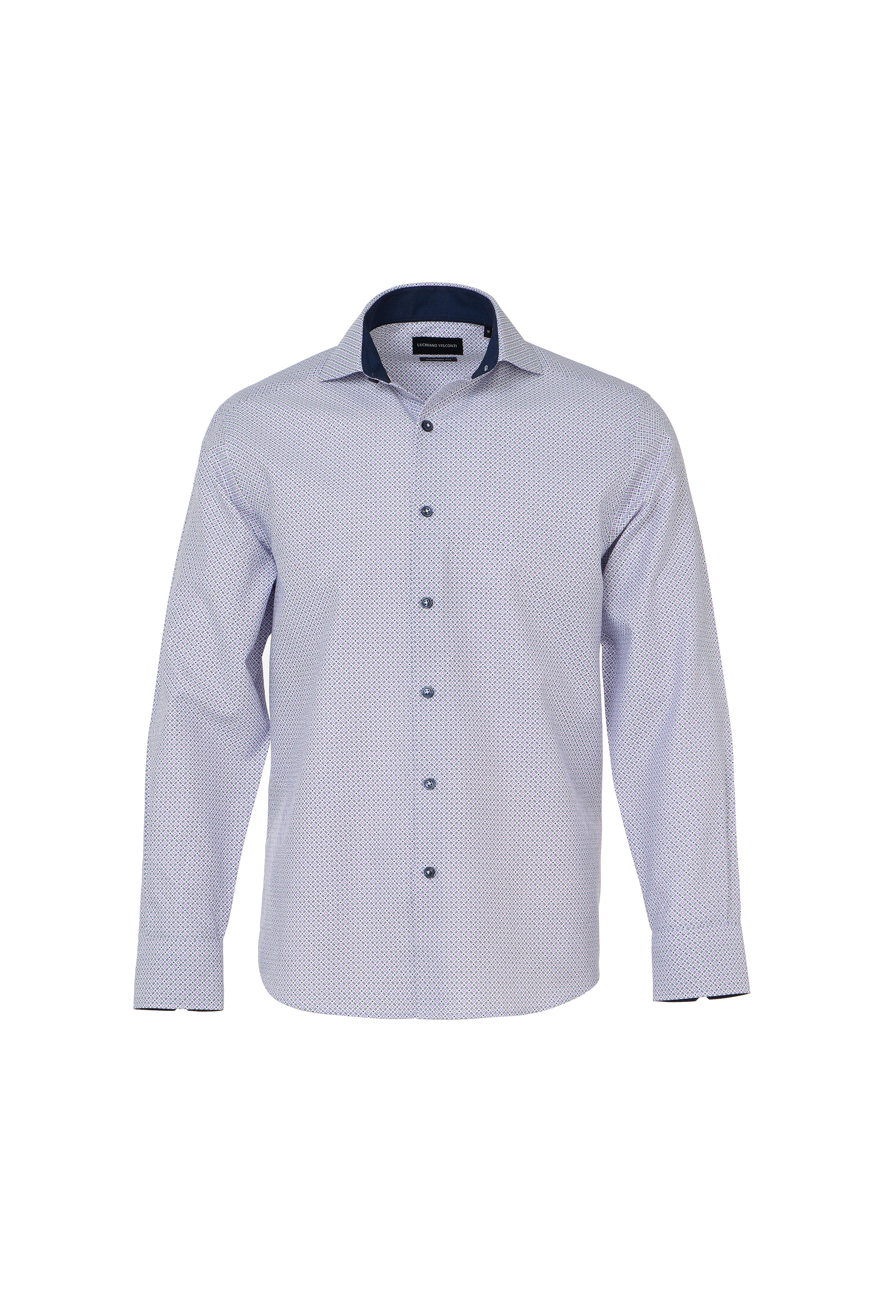 Purple & Lilac Diamond Floral Geo Dobby Twill Shirt