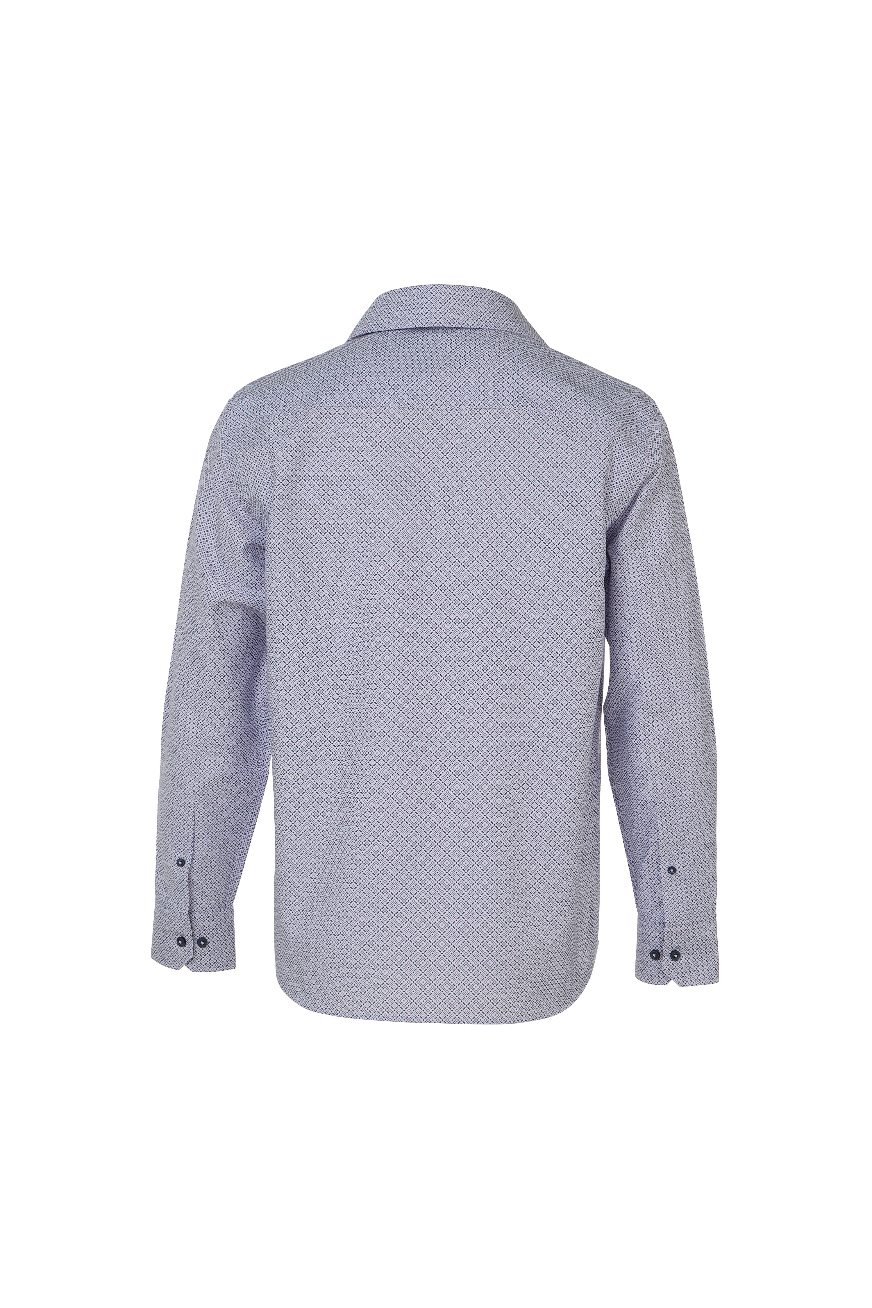 Purple & Lilac Diamond Floral Geo Dobby Twill Shirt