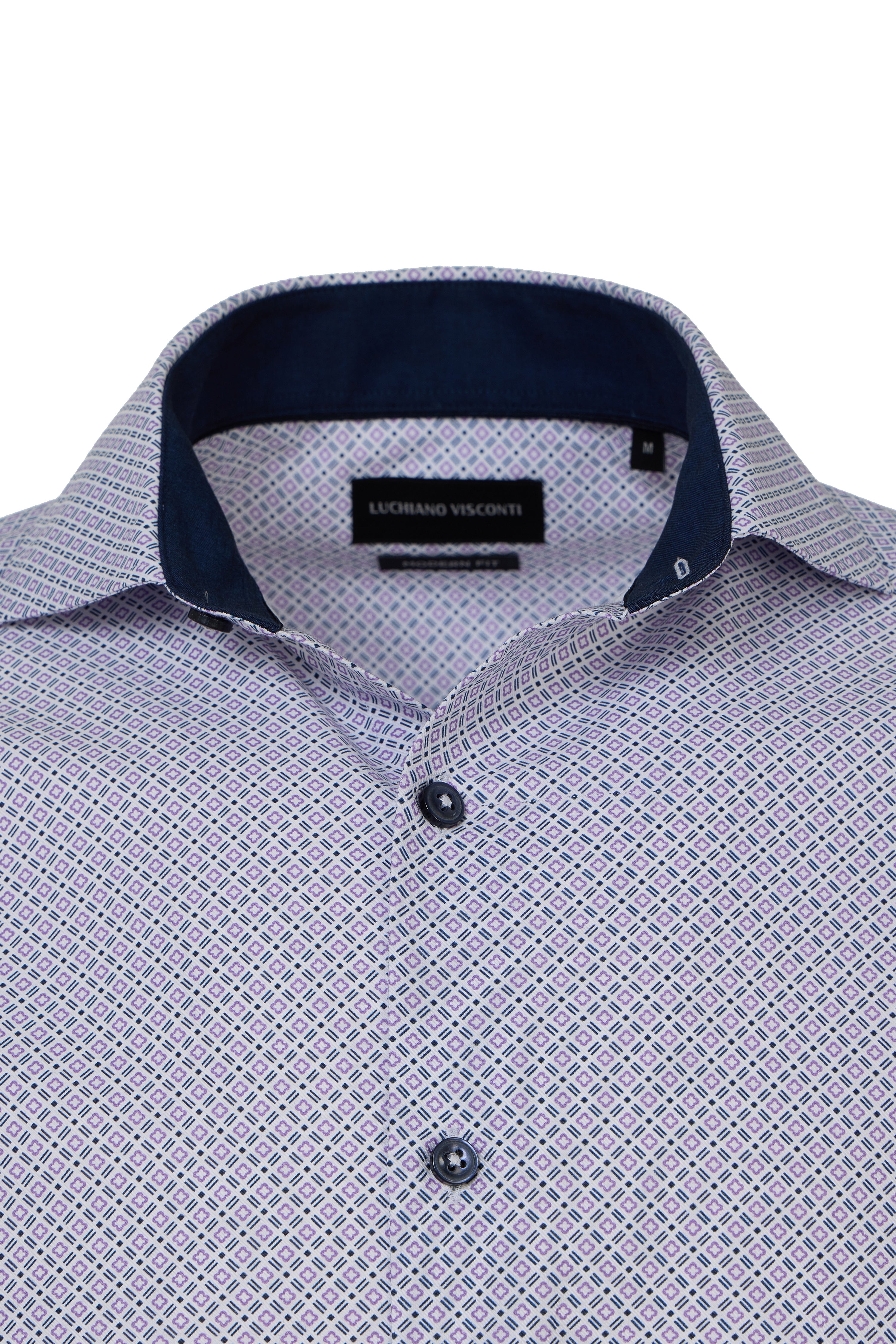 Purple & Lilac Diamond Floral Geo Dobby Twill Shirt