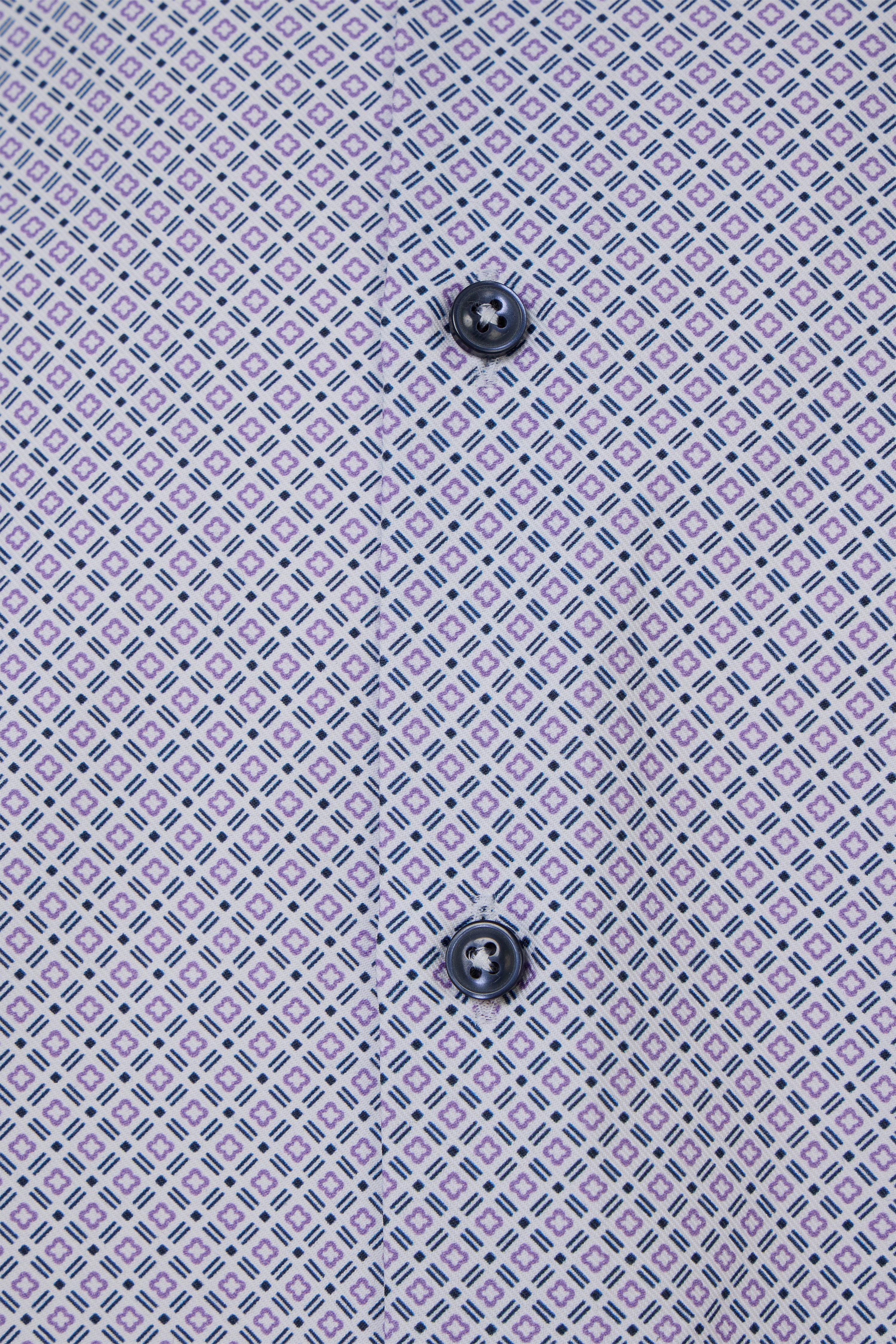 Purple & Lilac Diamond Floral Geo Dobby Twill Shirt