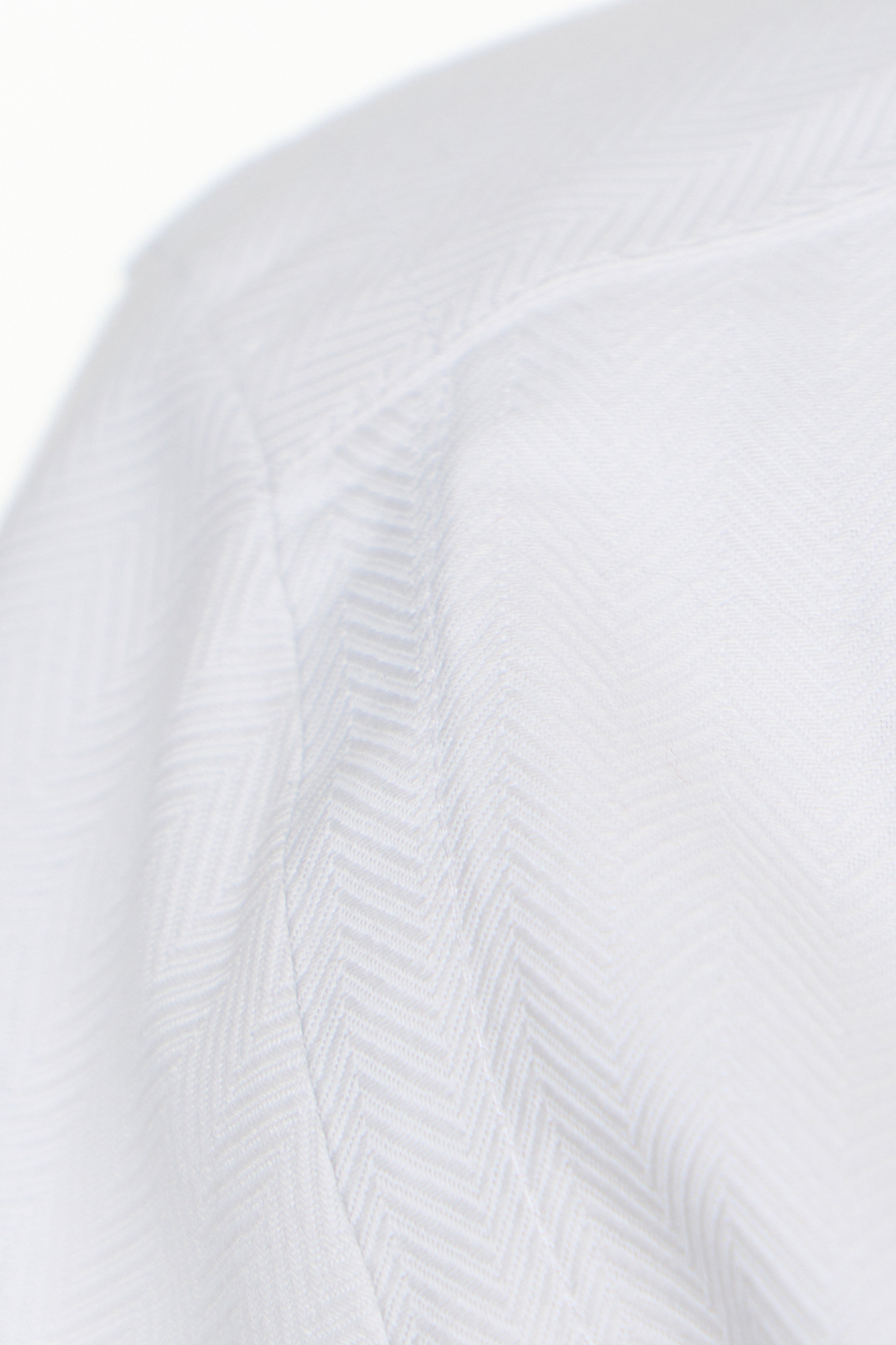 White Herringbone Dress Shirt