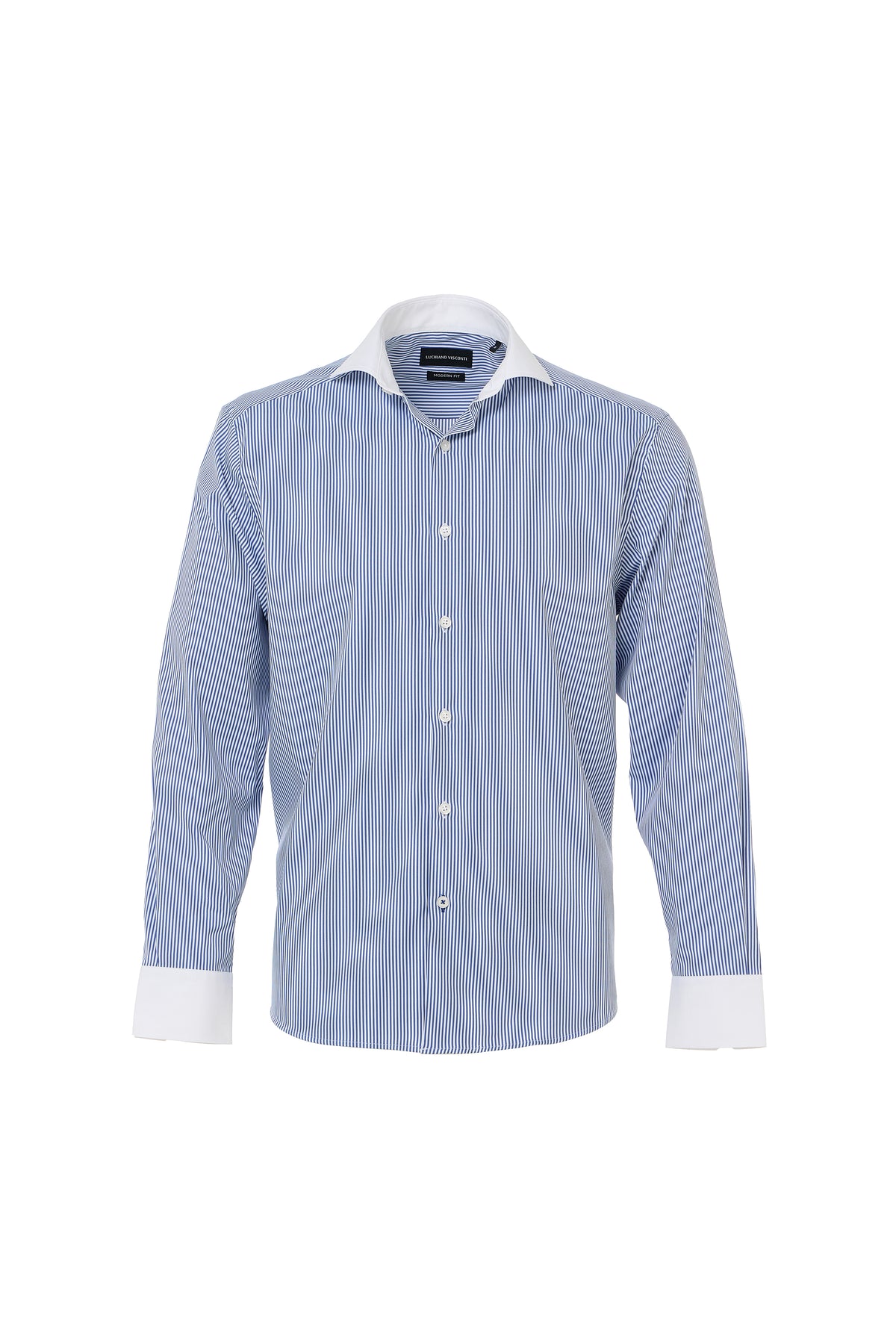 Navy & White Awning Stripe Button Down Shirt