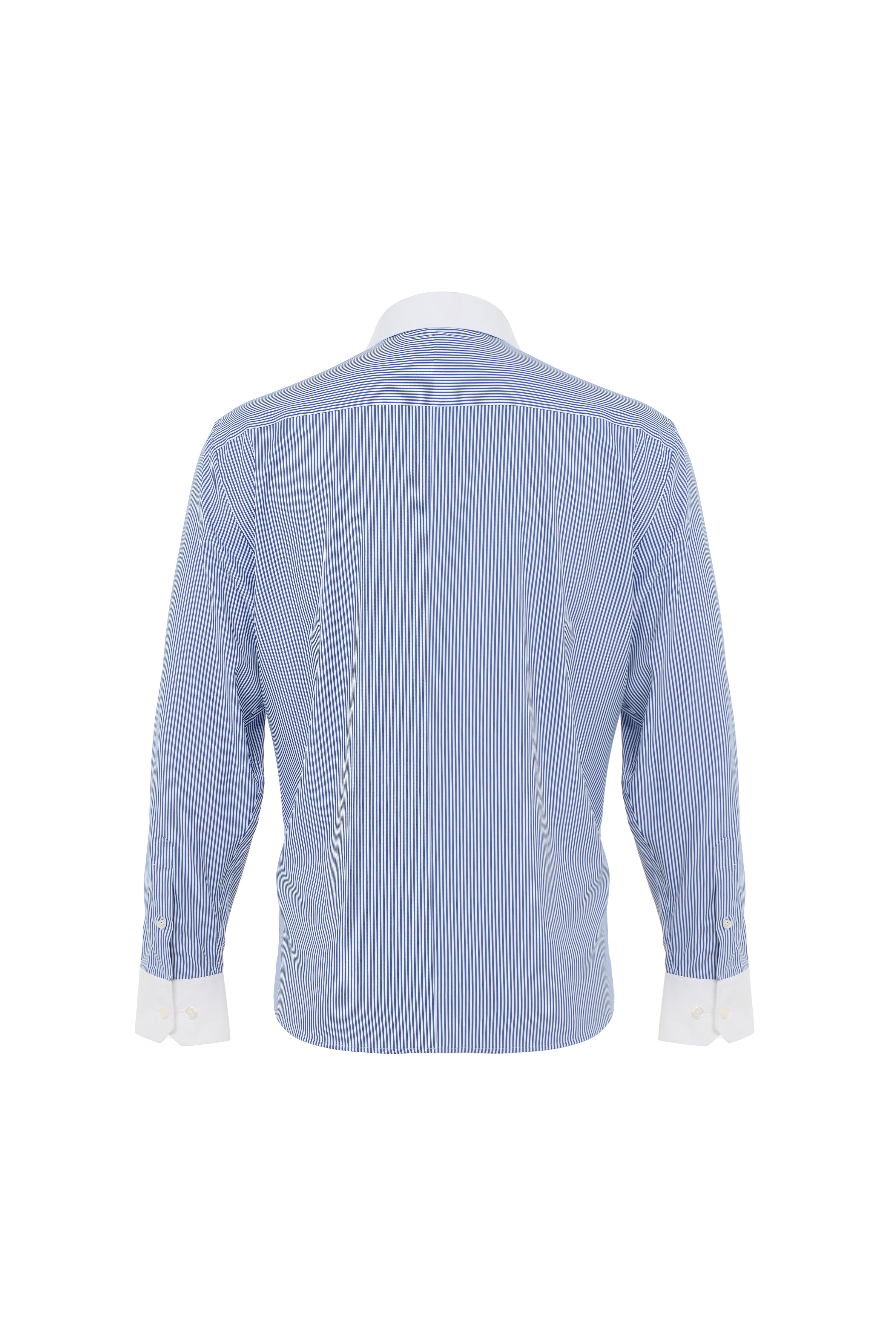 Navy & White Awning Stripe Button Down Shirt