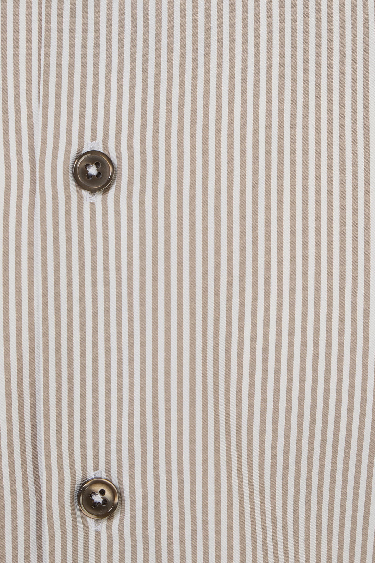 Taupe & White Awning Stripe Button Down Shirt