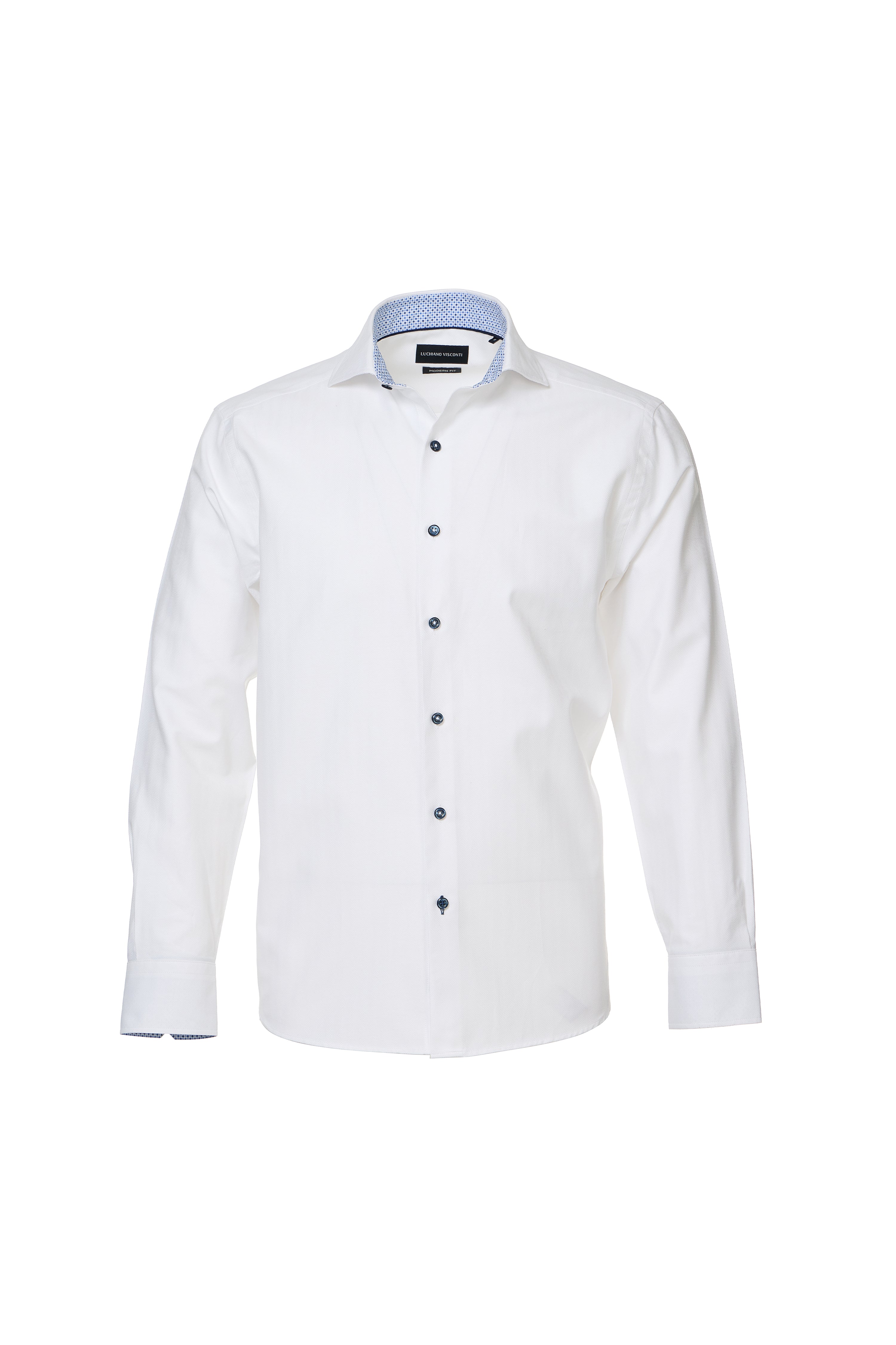Visconti Herringbone Long Sleeve Woven Shirt, Mens, M, White Visconti Herringbone Long Sleeve Woven Shirt, Mens, M, White