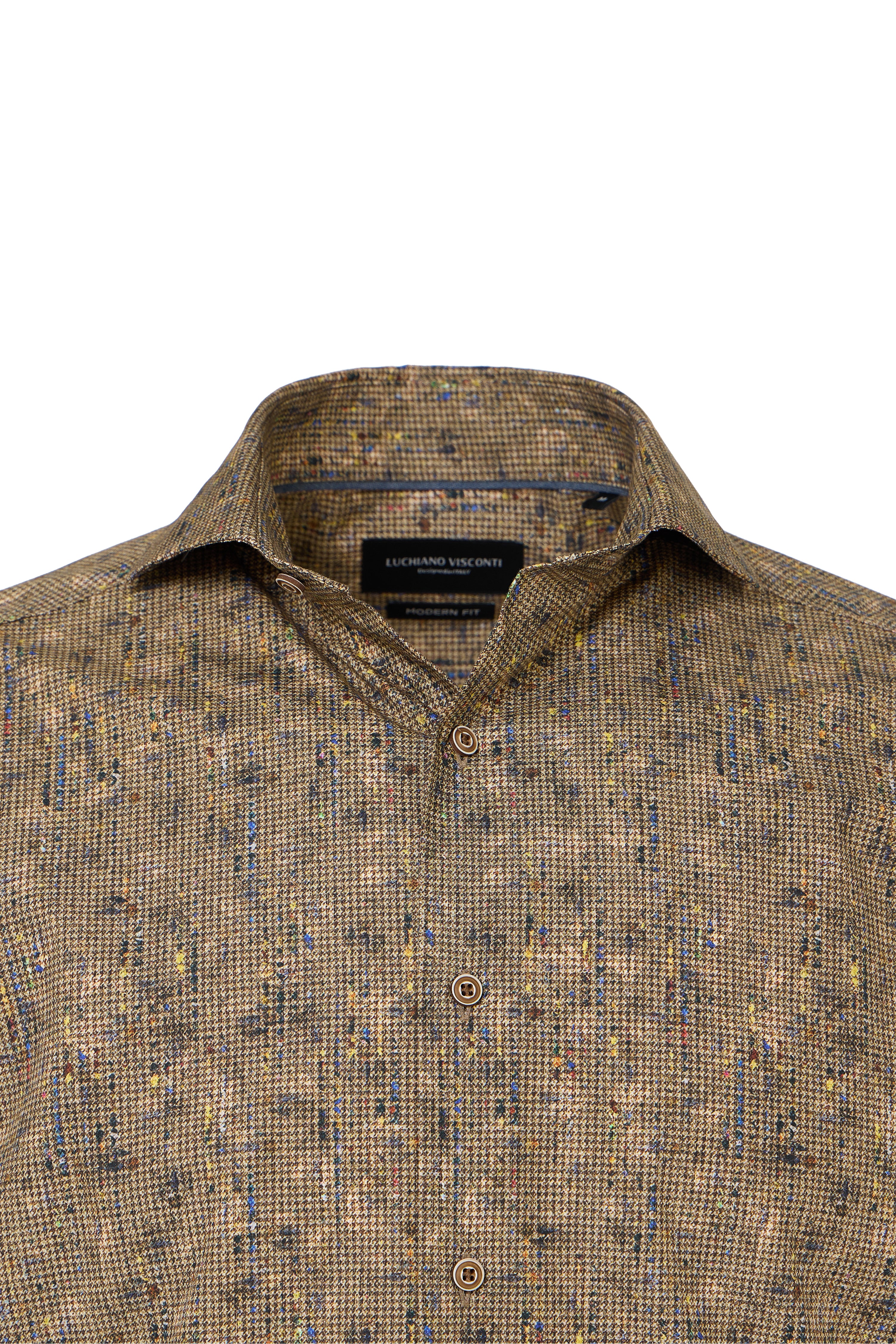 Gingham Print Button-Down Shirt