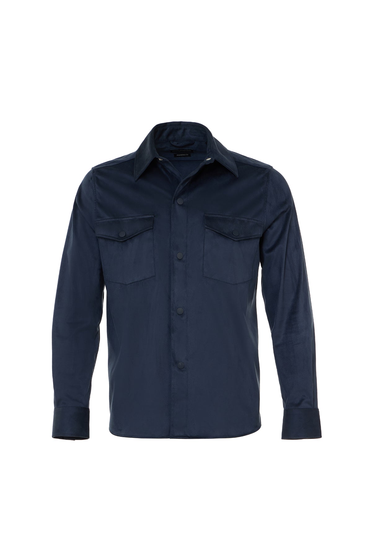 Indigo Faux Suede Shirt Jacket