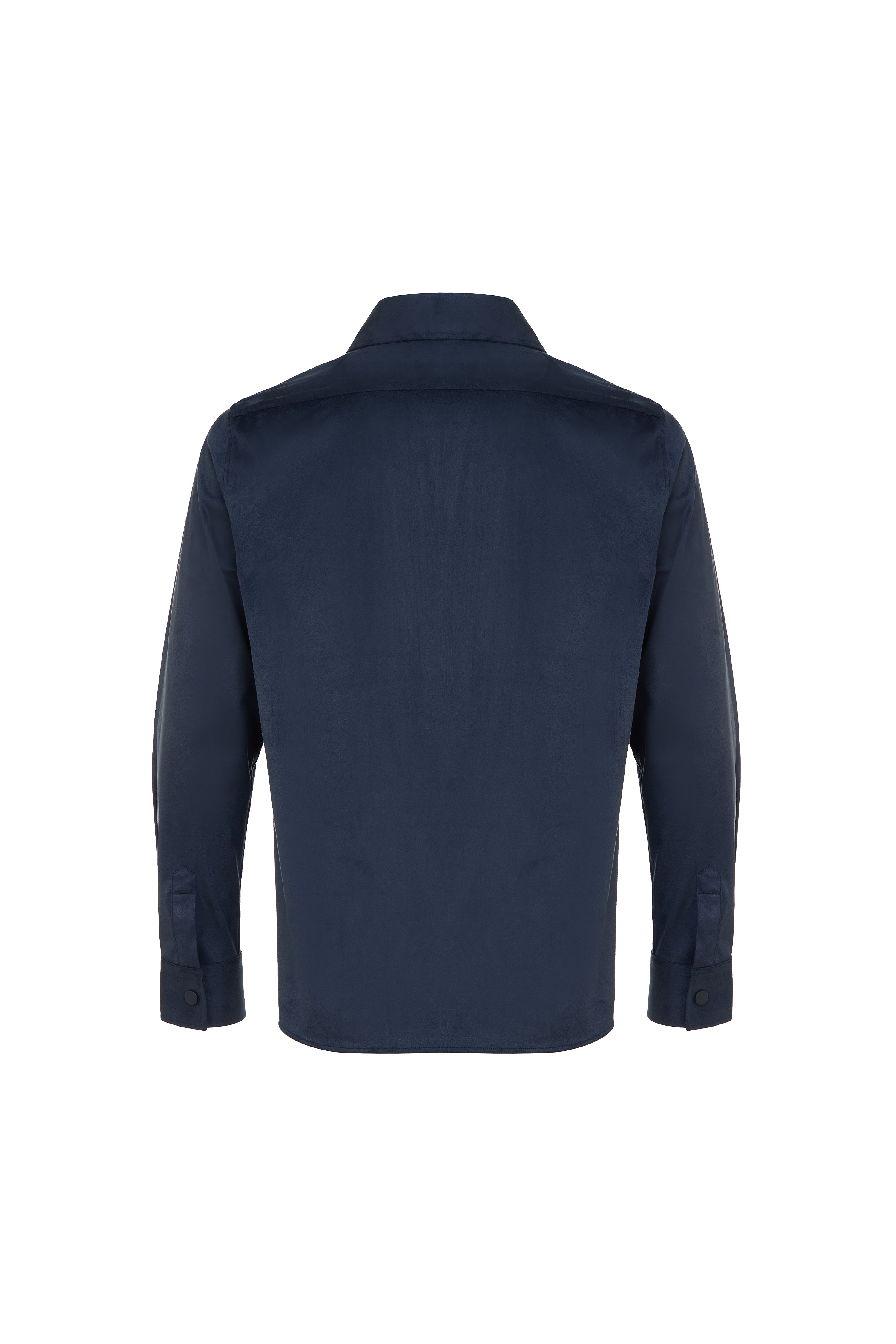Indigo Faux Suede Shirt Jacket