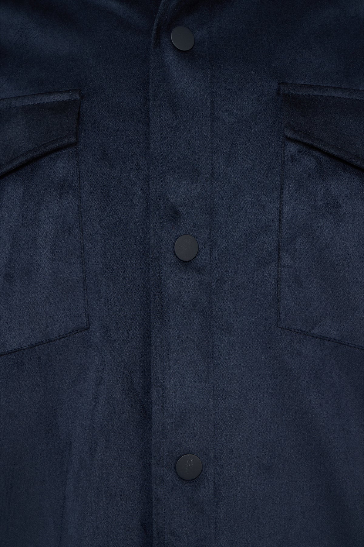 Indigo Faux Suede Shirt Jacket