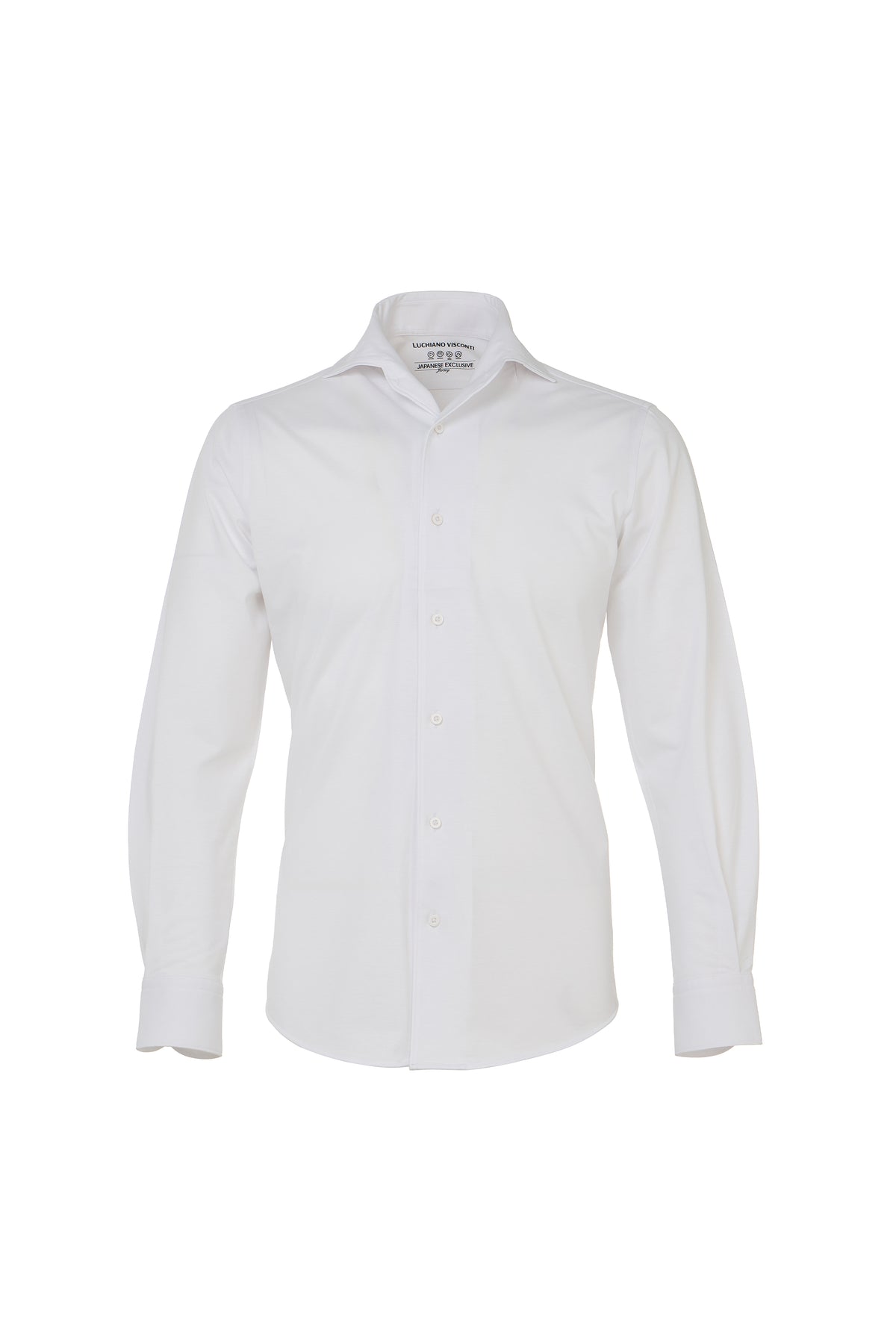 White One-Piece Collar Performance Stretch Shirt