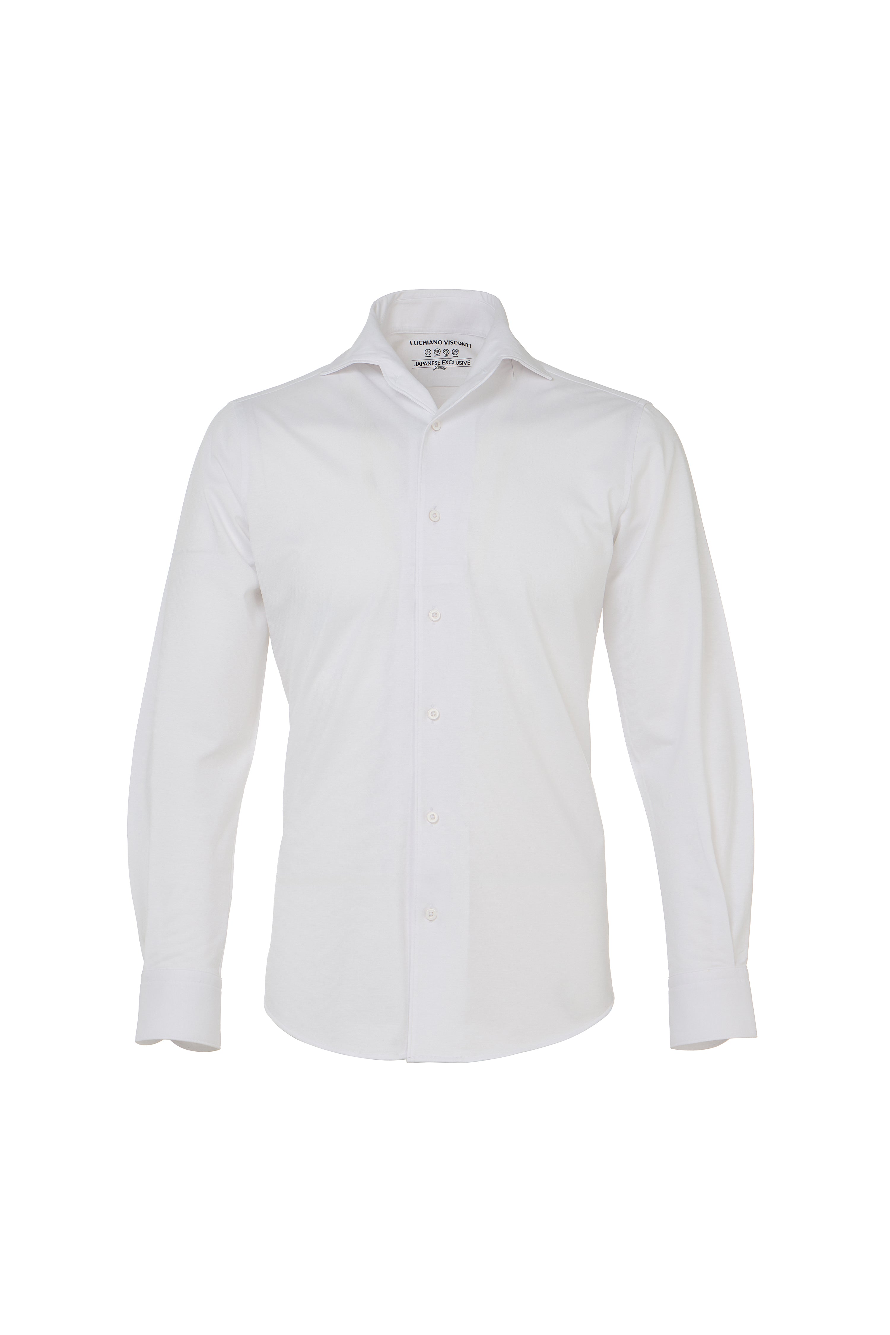 White One-Piece Collar Performance Stretch Shirt