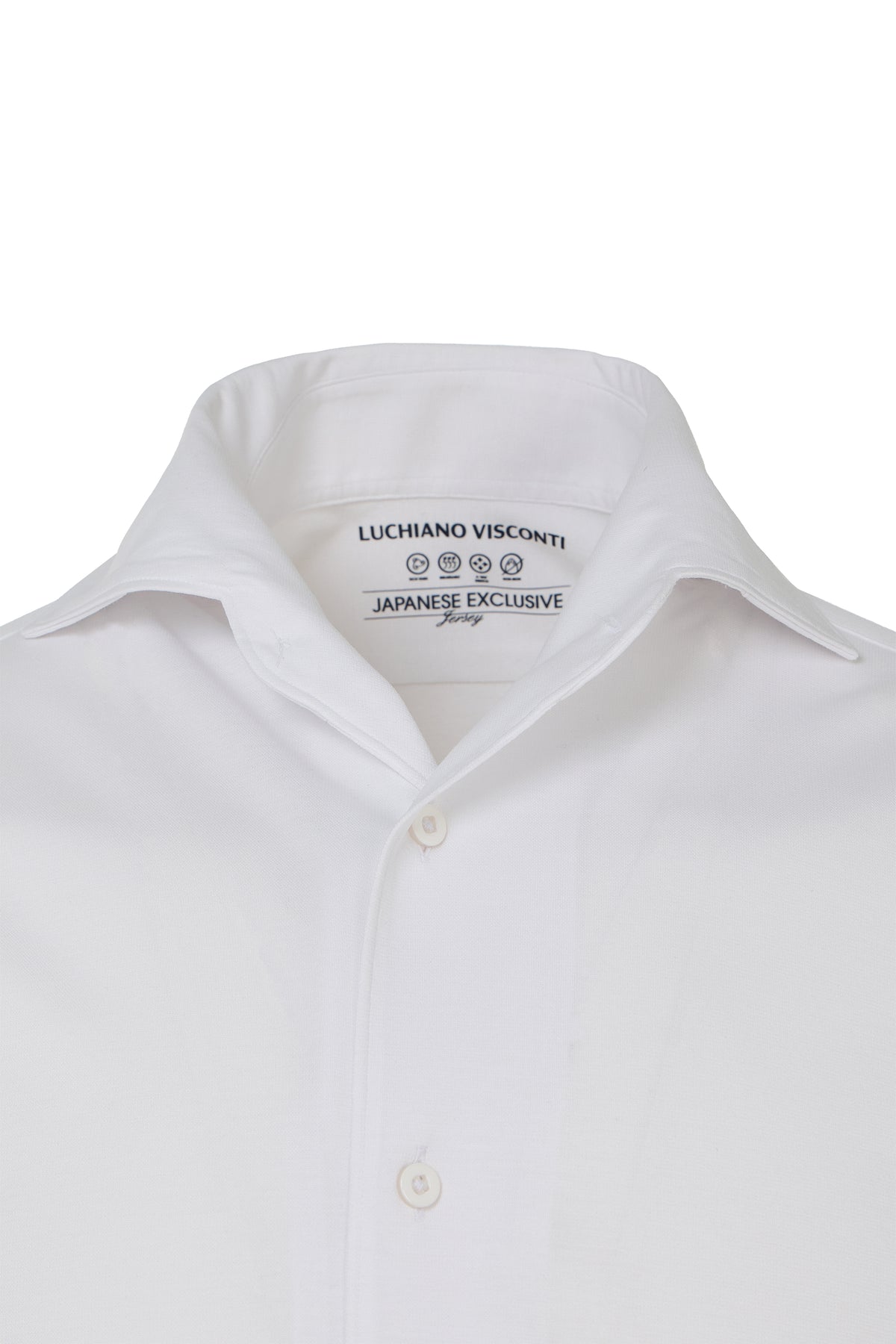 White One-Piece Collar Performance Stretch Shirt