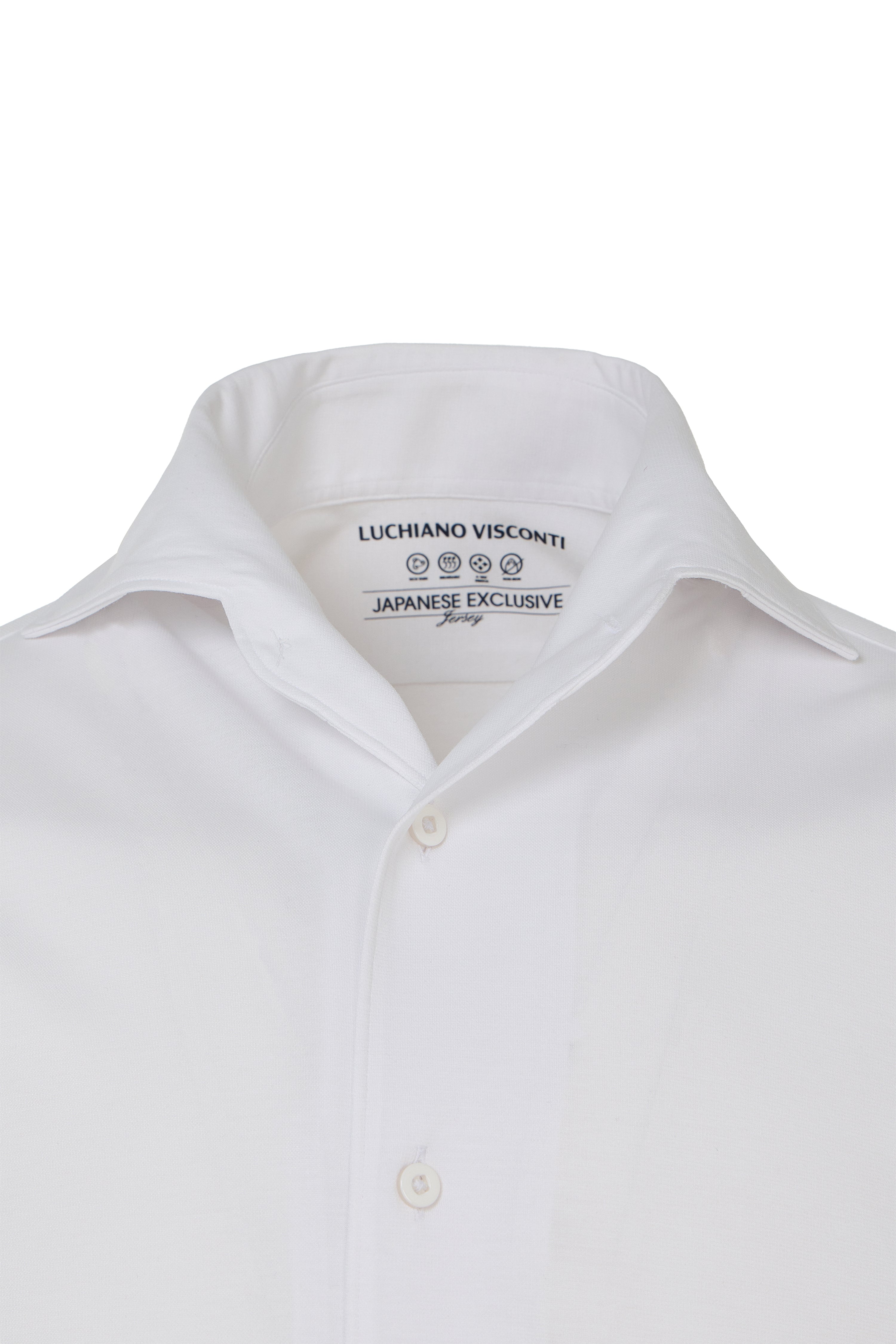 White One-Piece Collar Performance Stretch Shirt