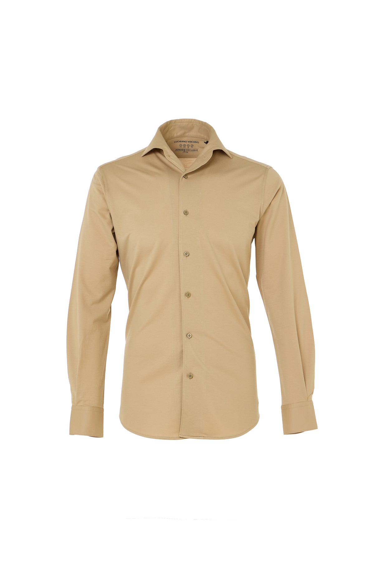 Tan One-Piece Collar Performance Stretch Shirt