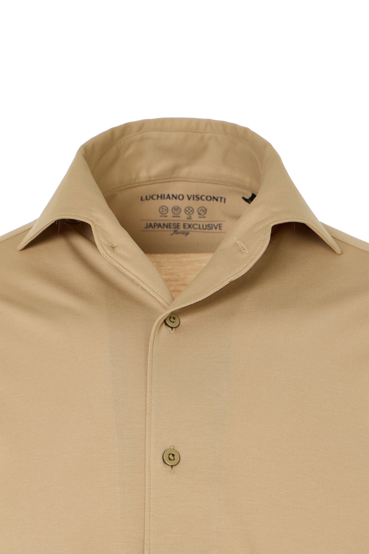 Tan One-Piece Collar Performance Stretch Shirt