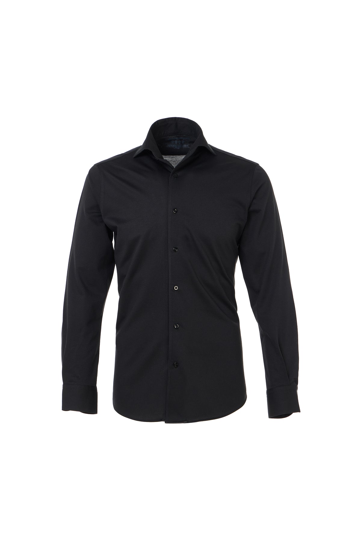 Black One-Piece Collar Performance Stretch Shirt
