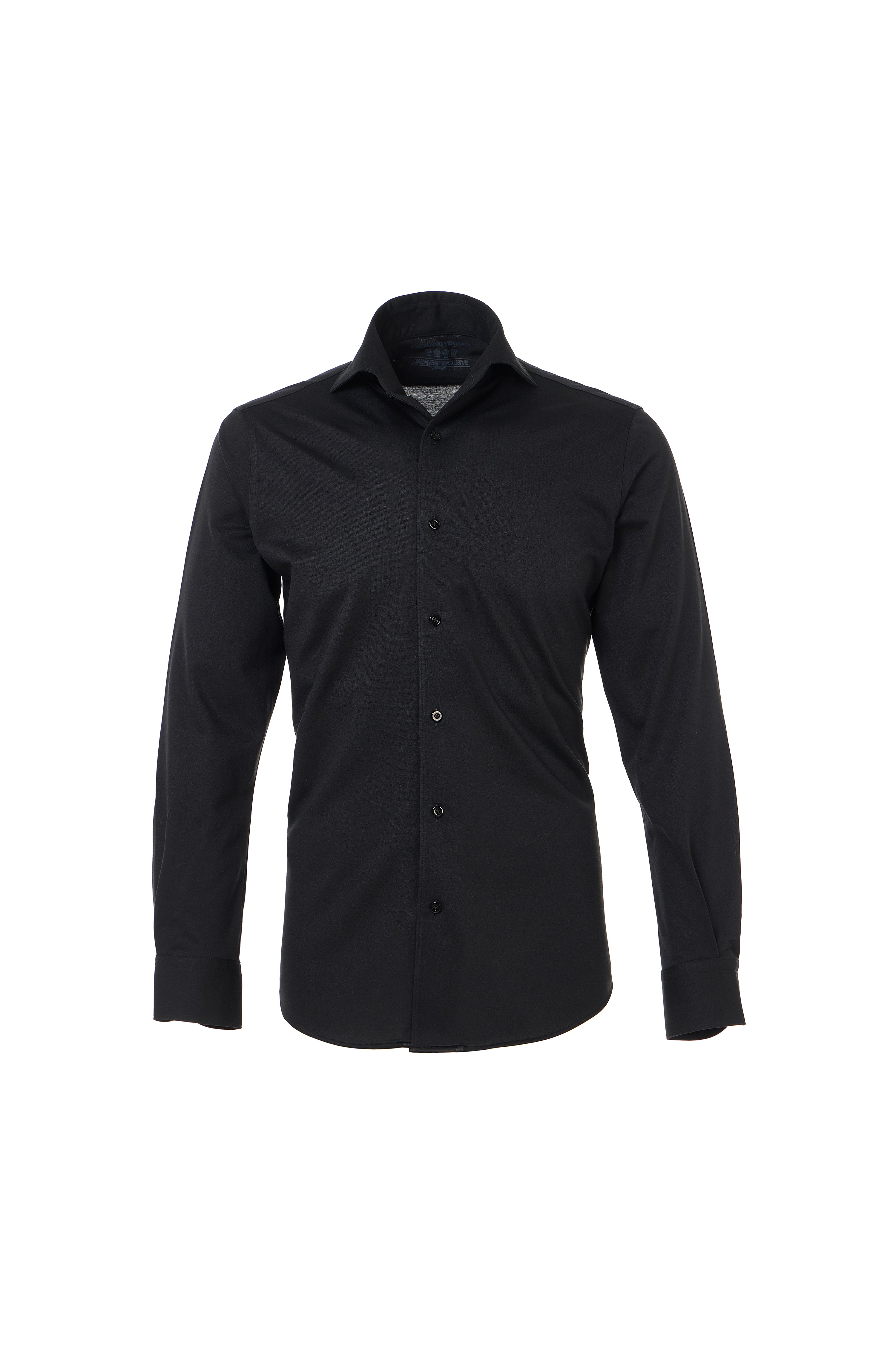 Black One-Piece Collar Performance Stretch Shirt