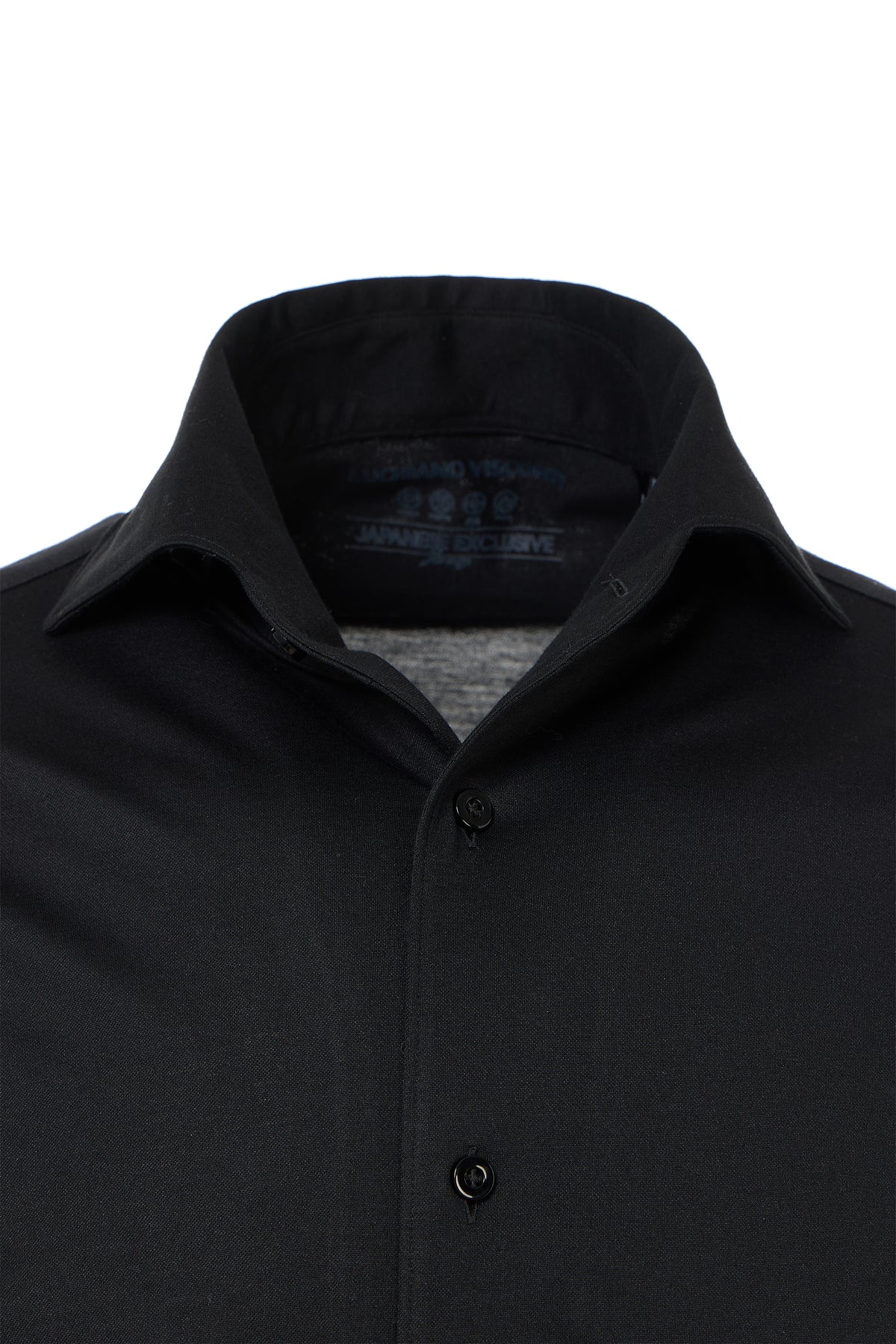 Black One-Piece Collar Performance Stretch Shirt
