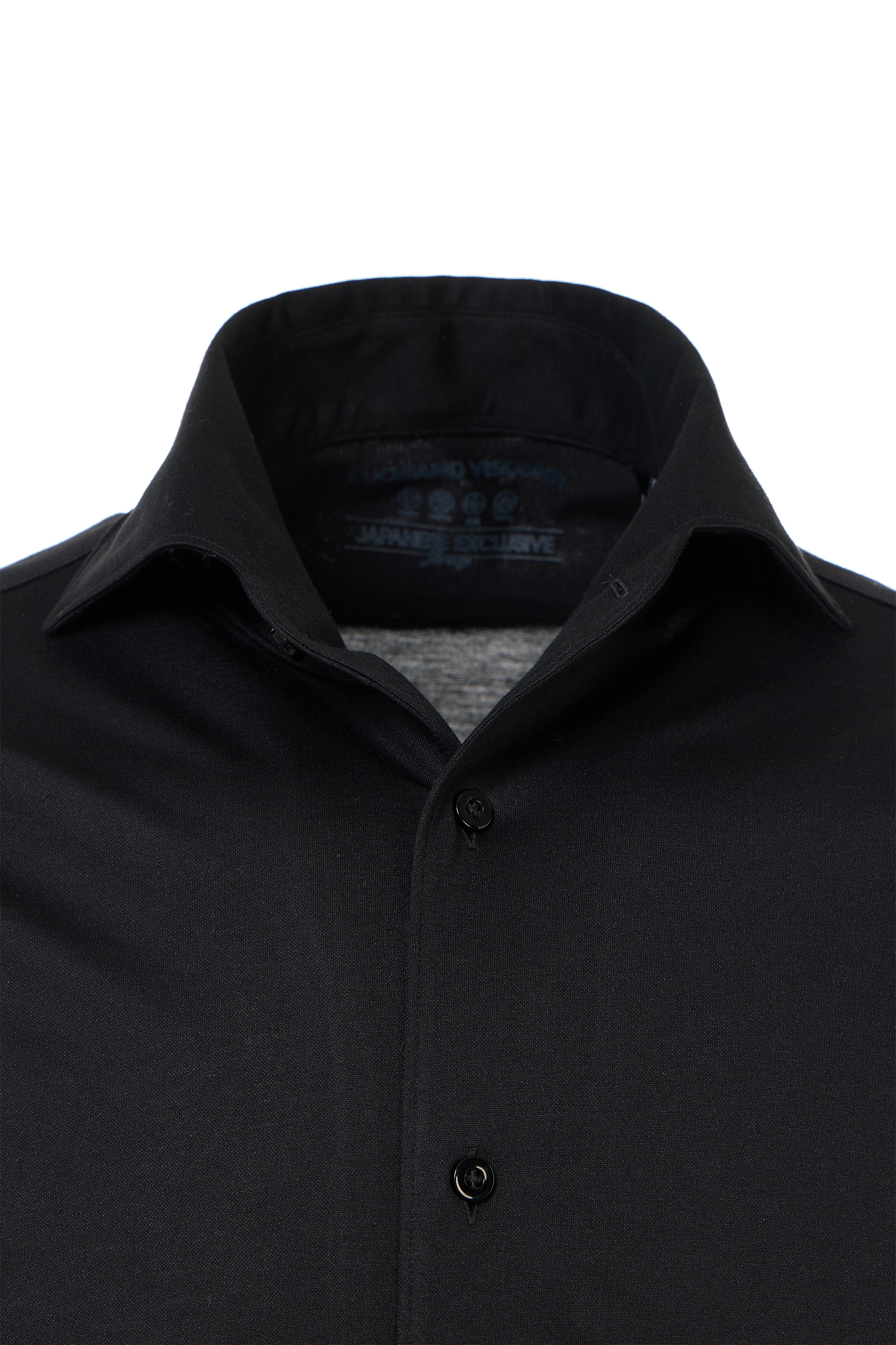 Black One-Piece Collar Performance Stretch Shirt